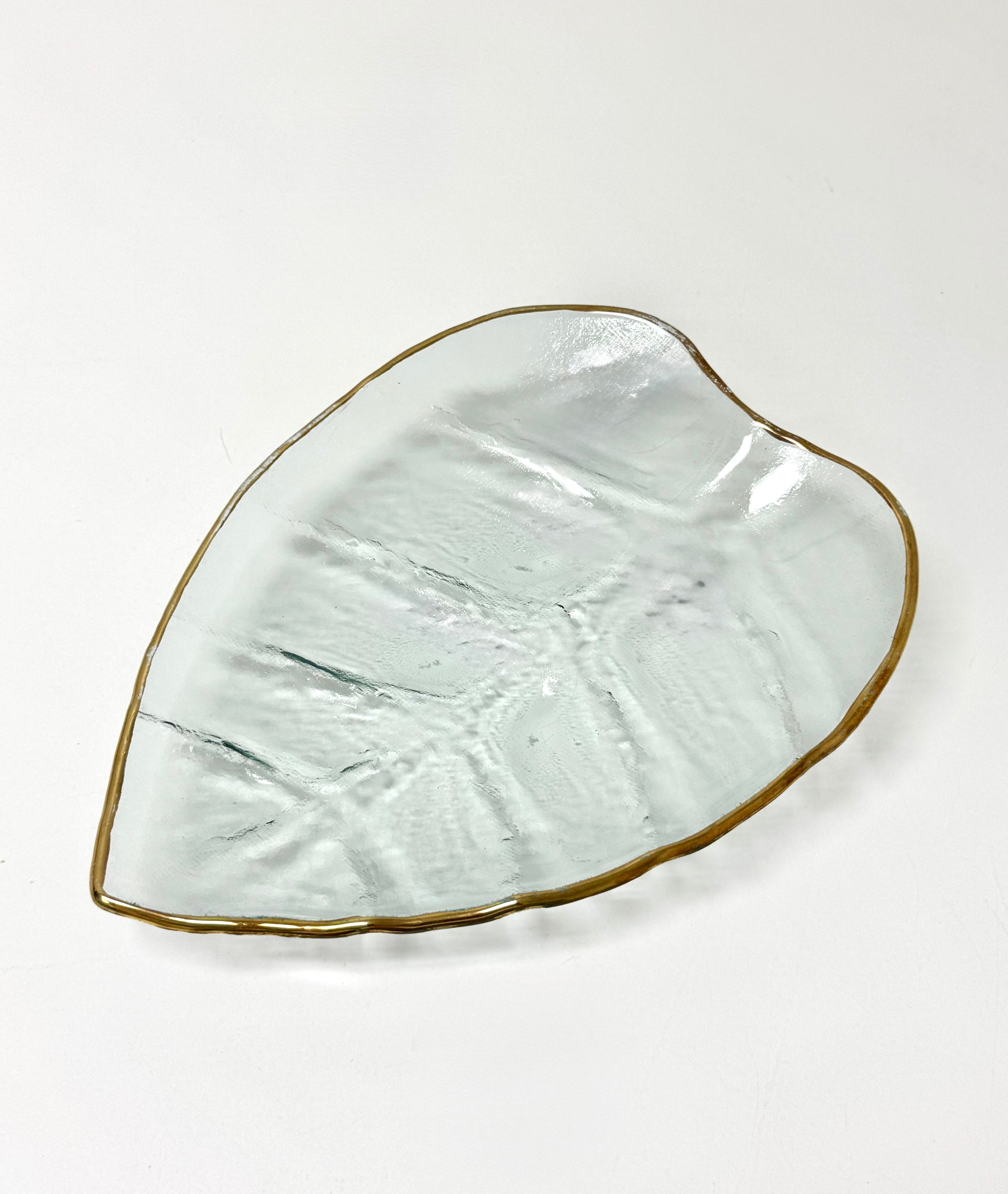 Organic Glass Leaf Dish