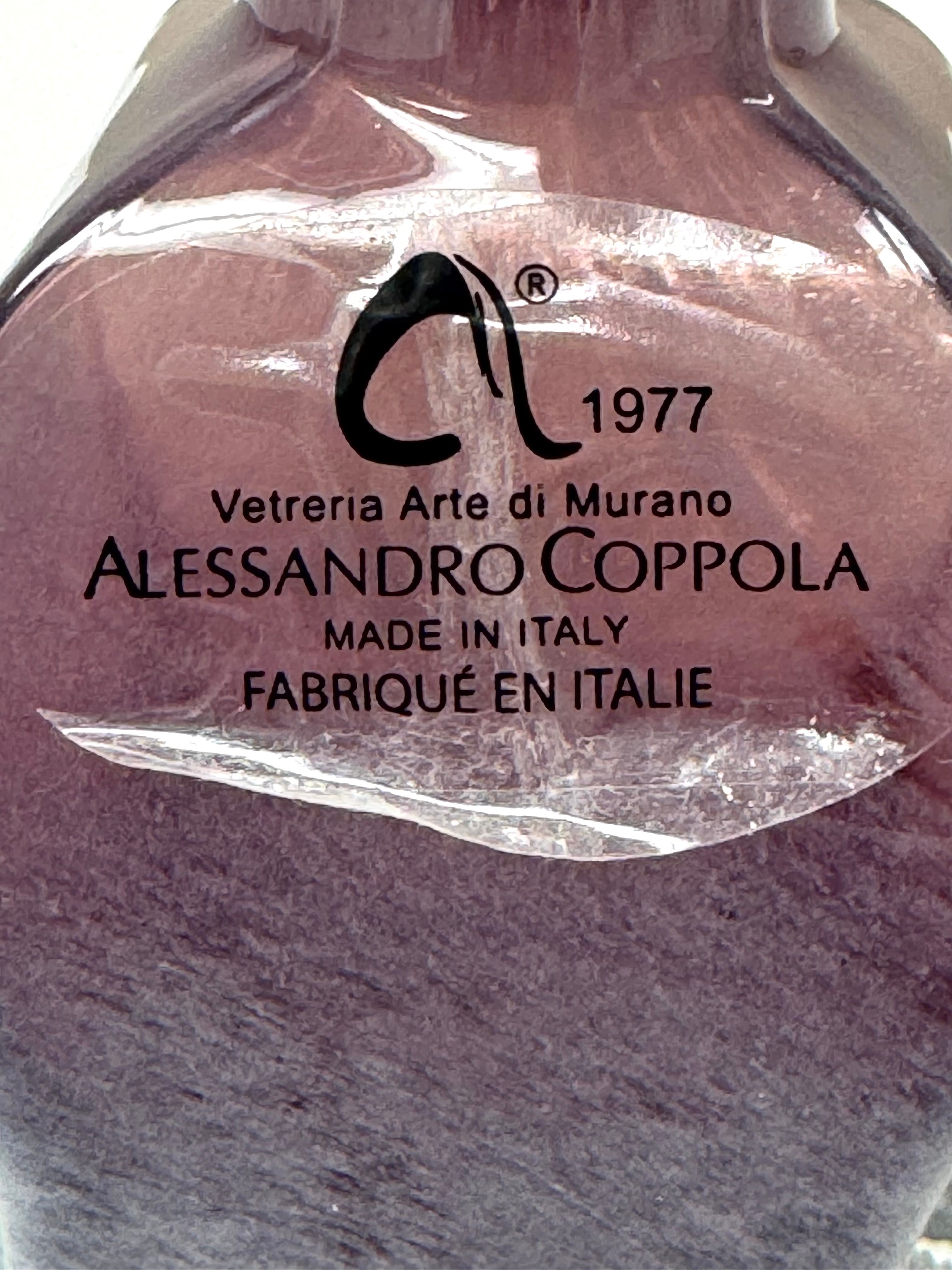 Vintage ALESSANDRO COPPOLA MURANO Art Glass Bottle