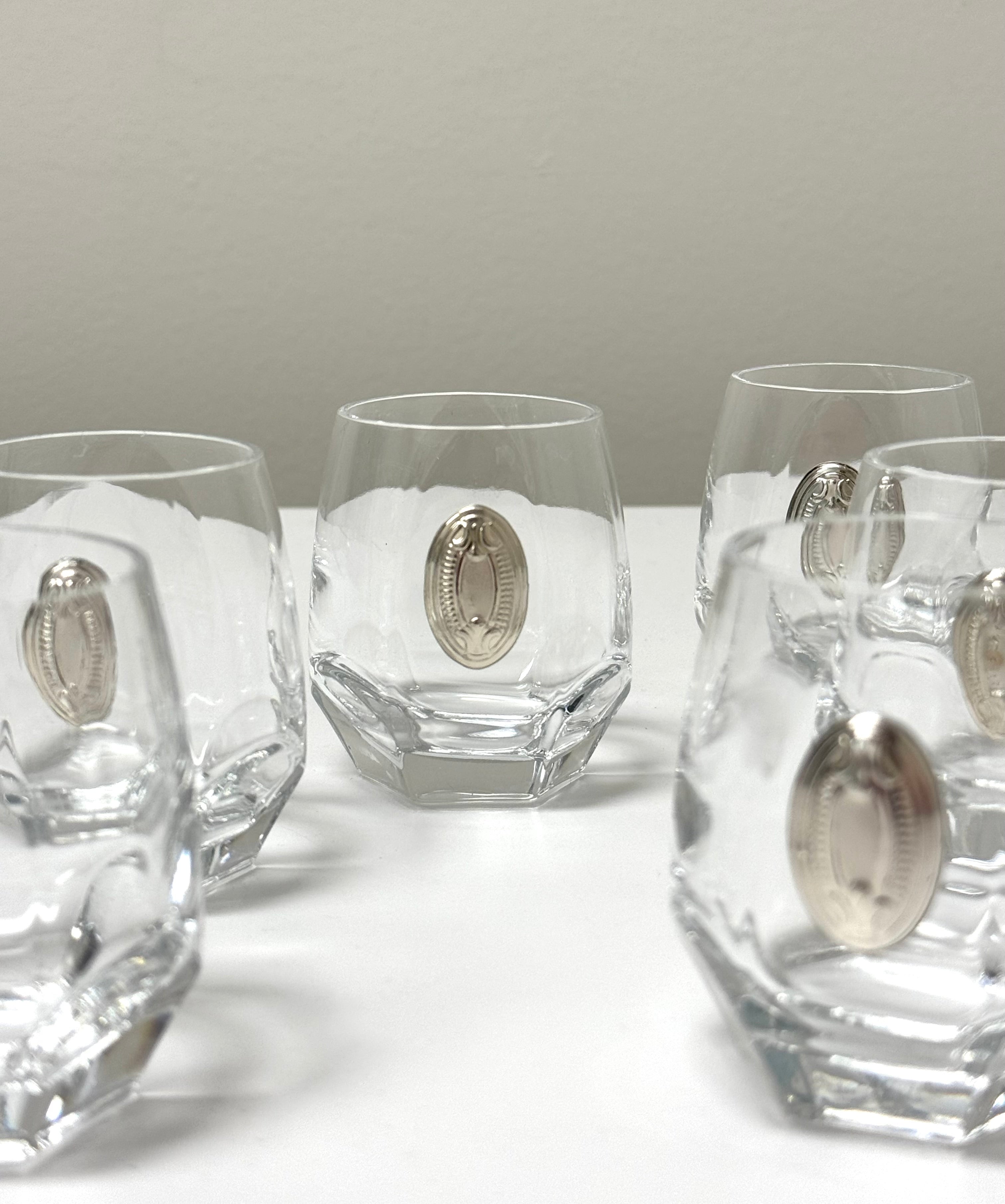 Italian Glass Decanter with 6 Glasses