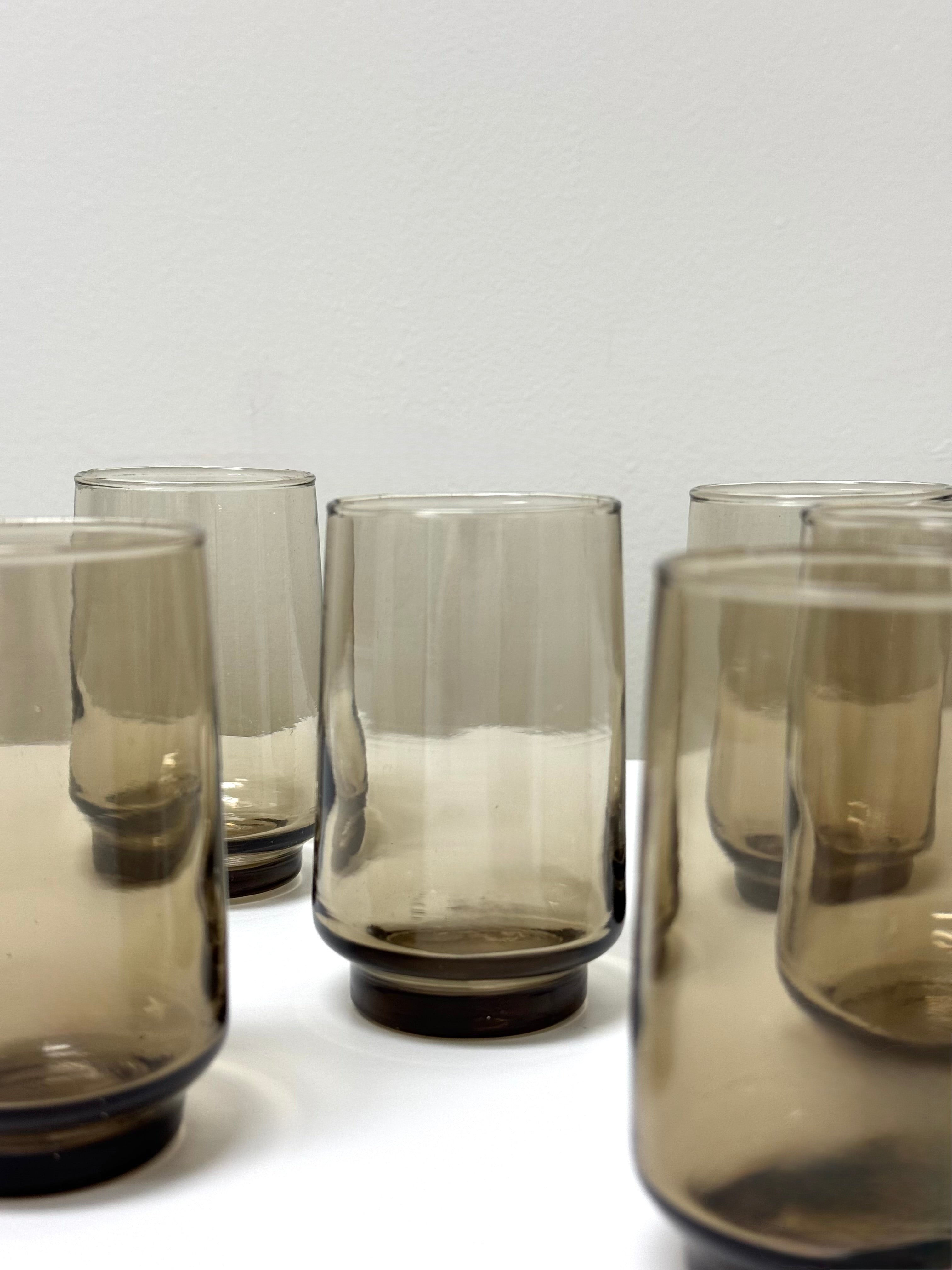 Vintage Tawny Smoke Juice Glasses Set of 6