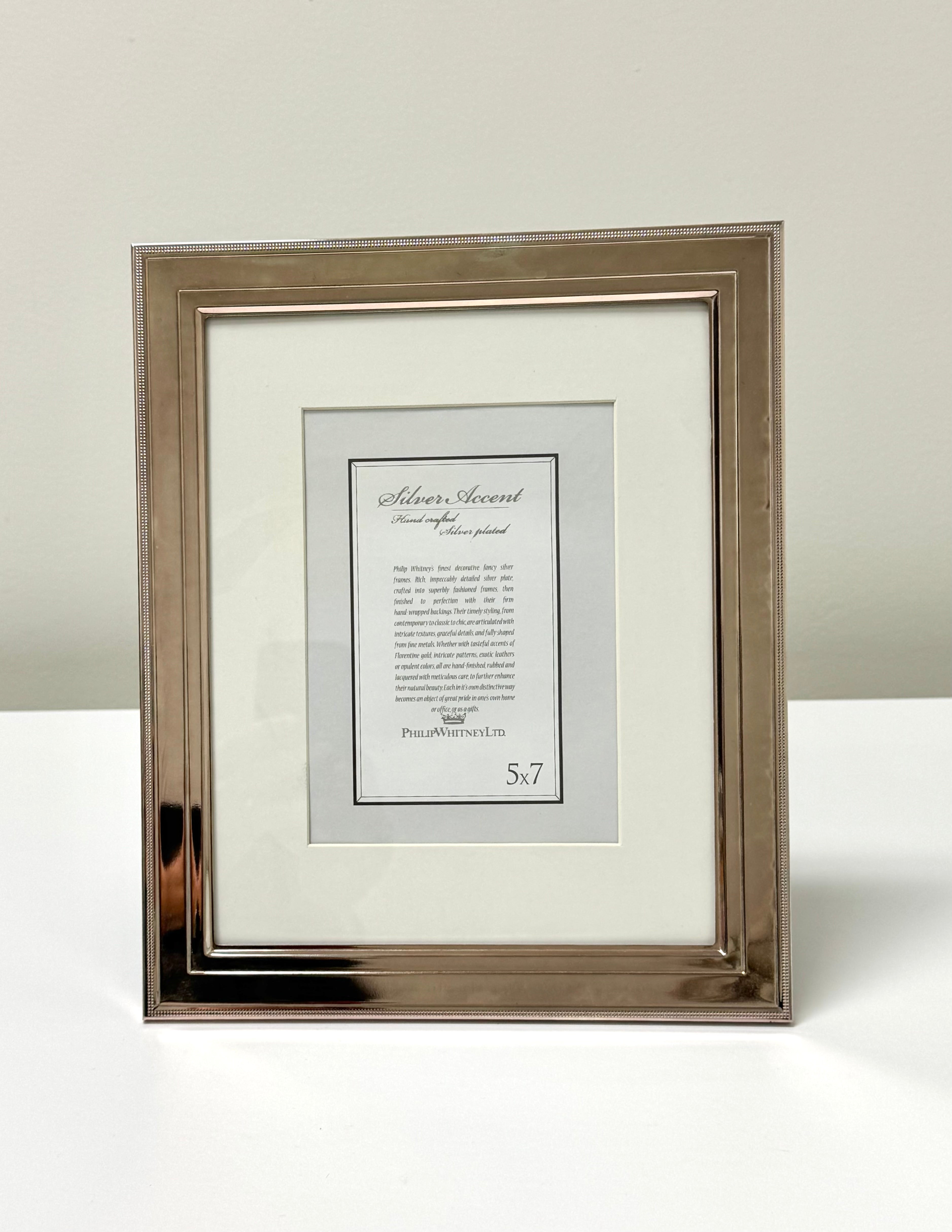 PHILIP WHITNEY Silverplate 9-1/2" x 11-/2" Frame