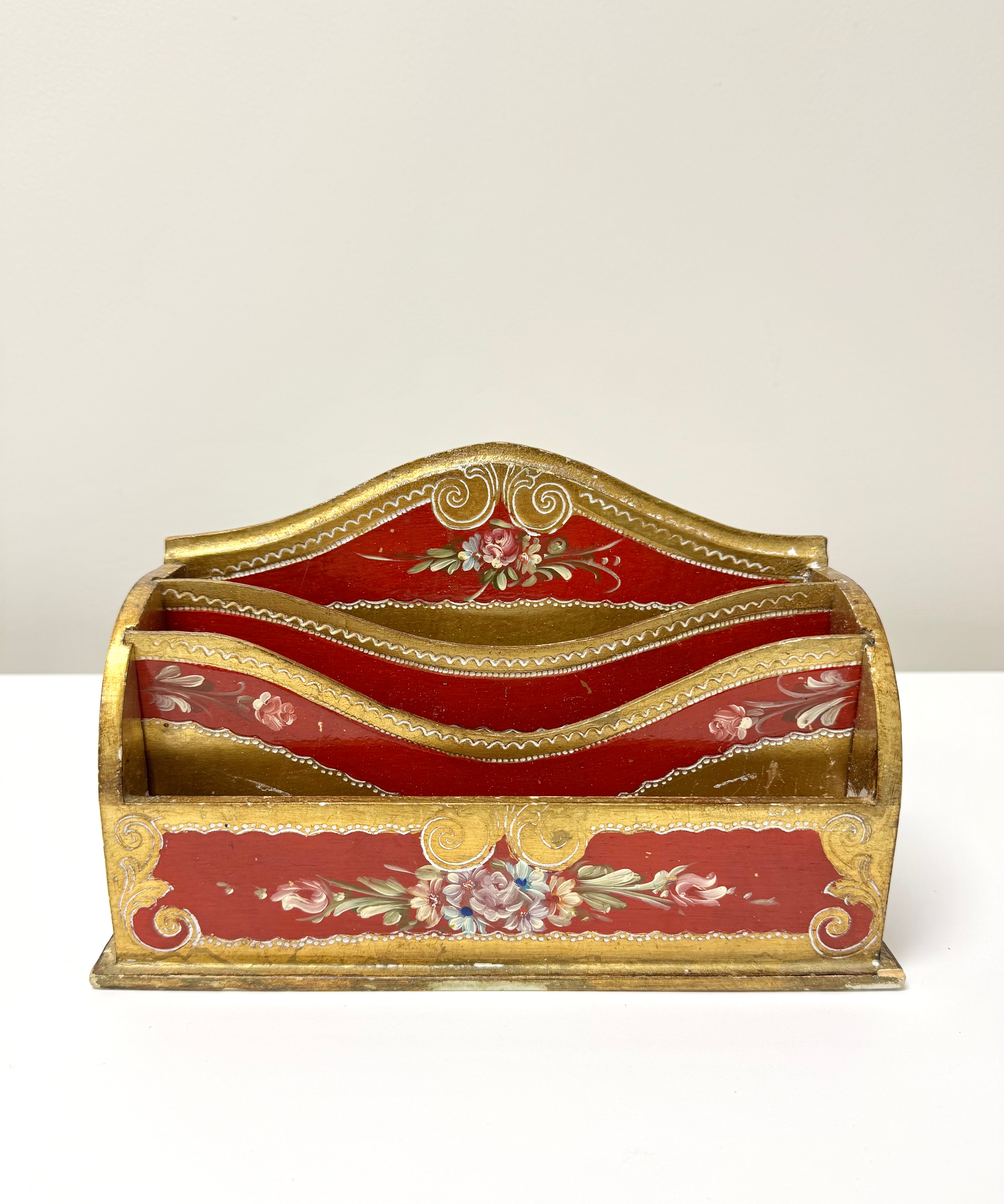 Vintage Florentine Red Stationery Organizer