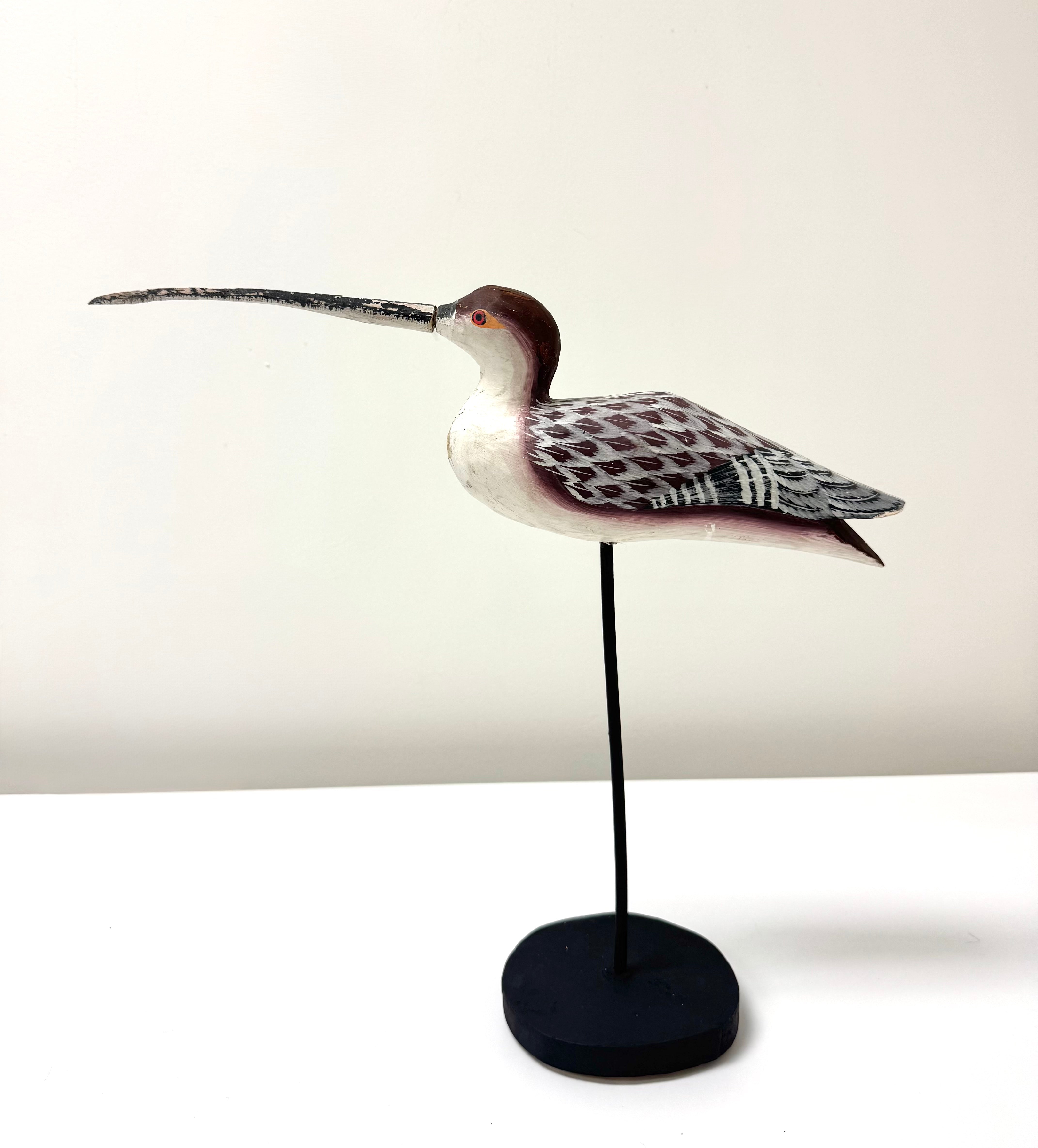 Hand-carved Wood Sandpiper Figure