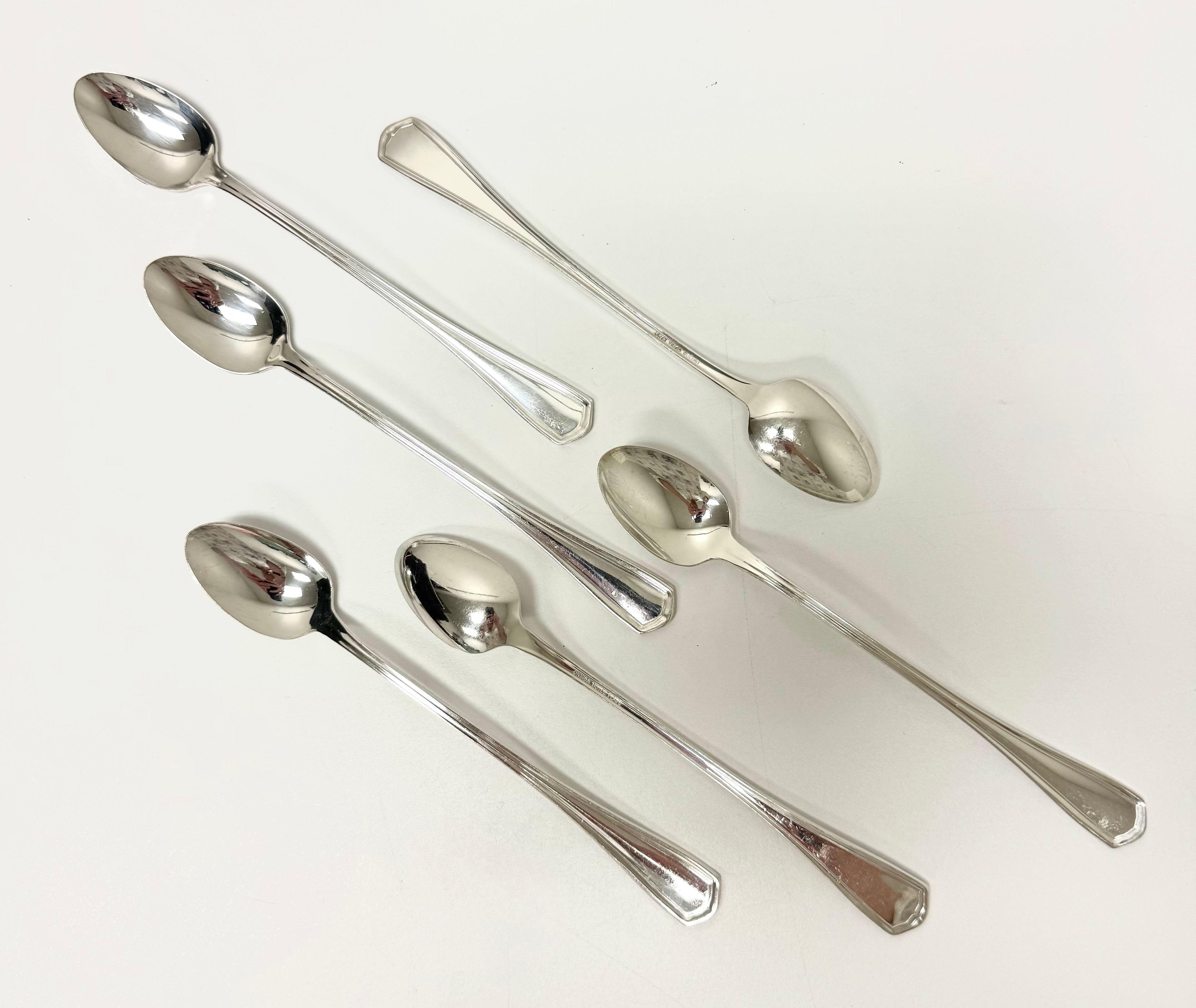 Parfait Glasses with Silver Spoons Set of 6