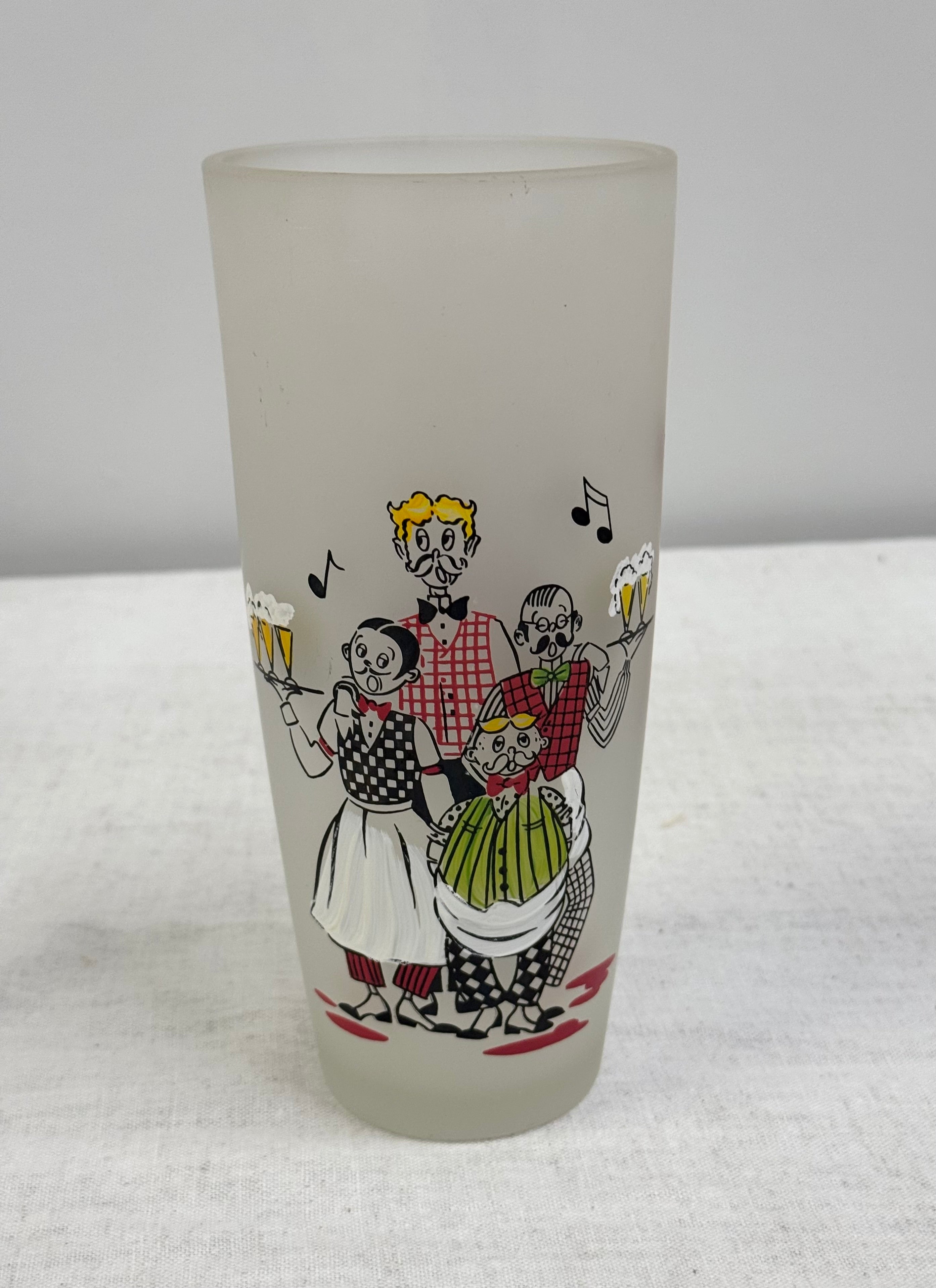 Vintage 'Gay Nineties' Frosted Glass Bar Mixer