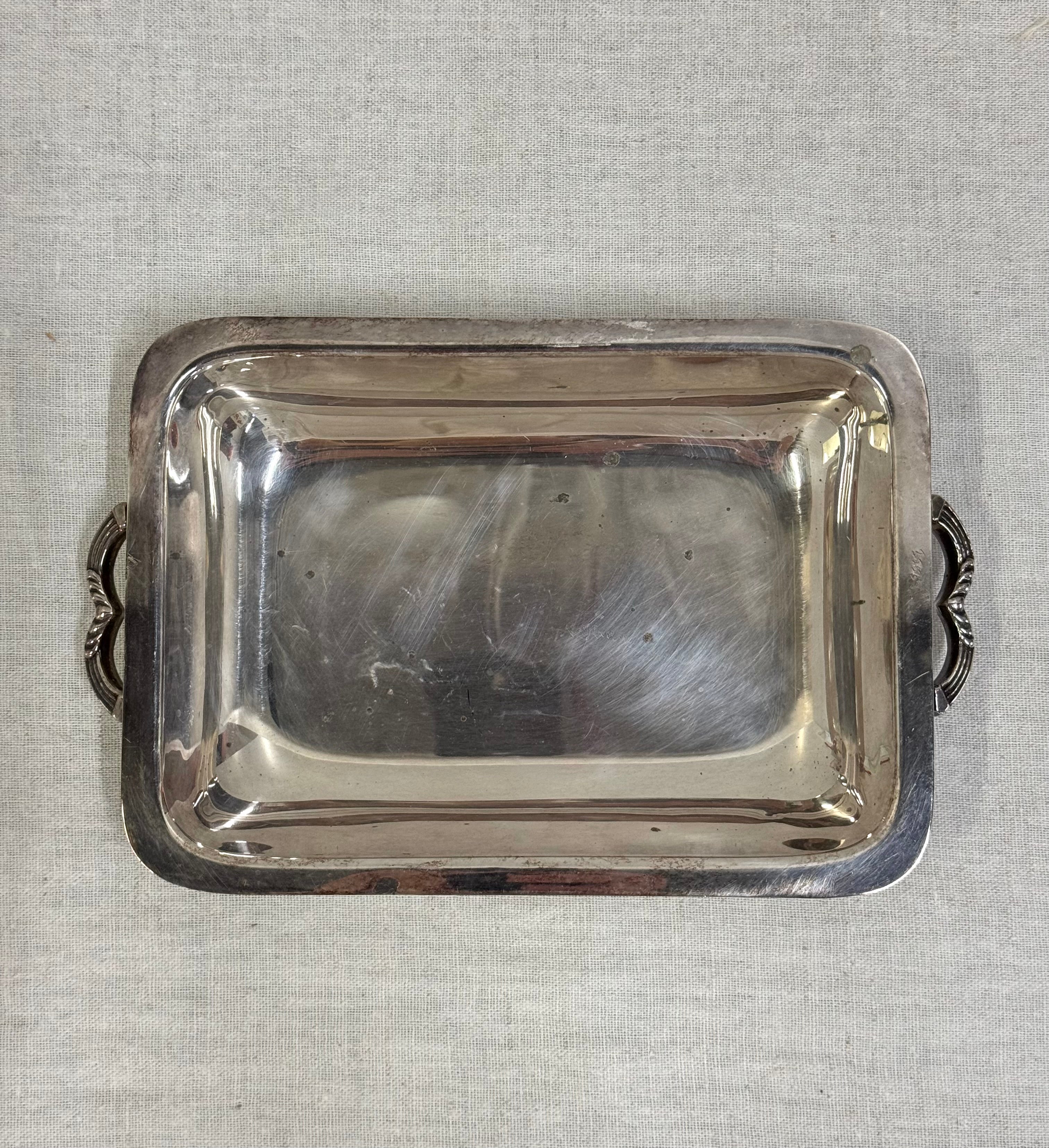Silverplate Rectangular Dish with Handles