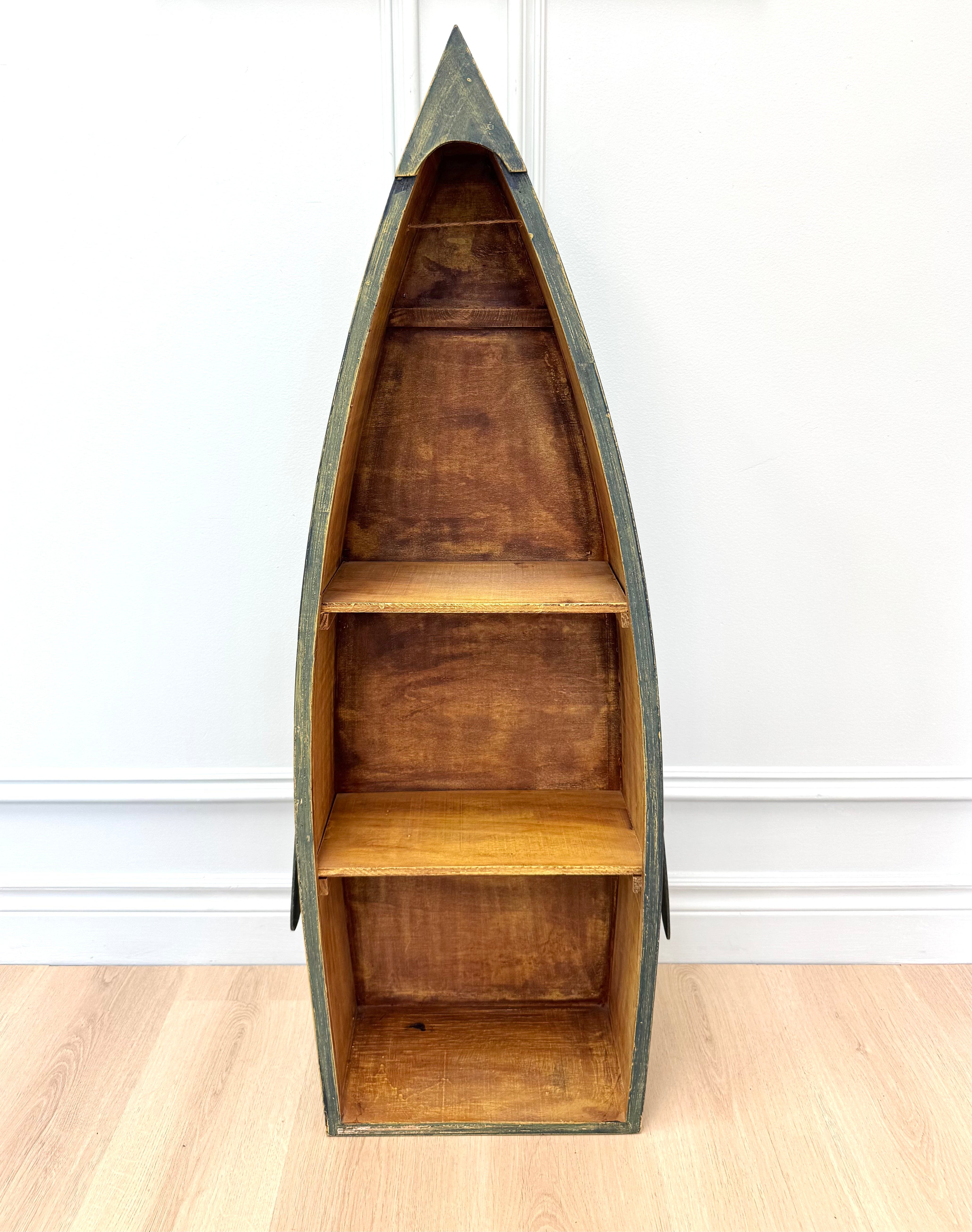 Rustic Wooden Row Boat Shelf