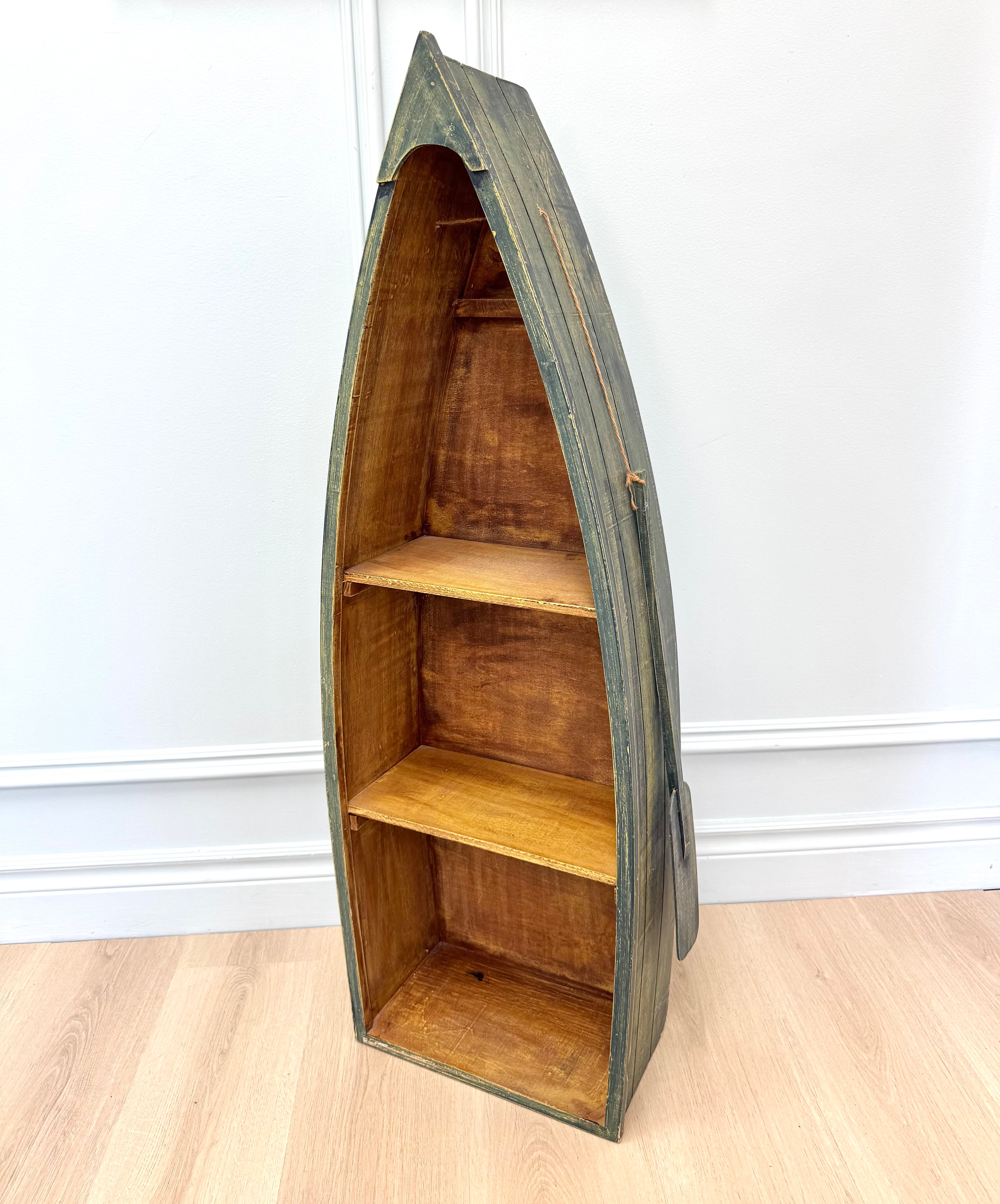 Rustic Wooden Row Boat Shelf