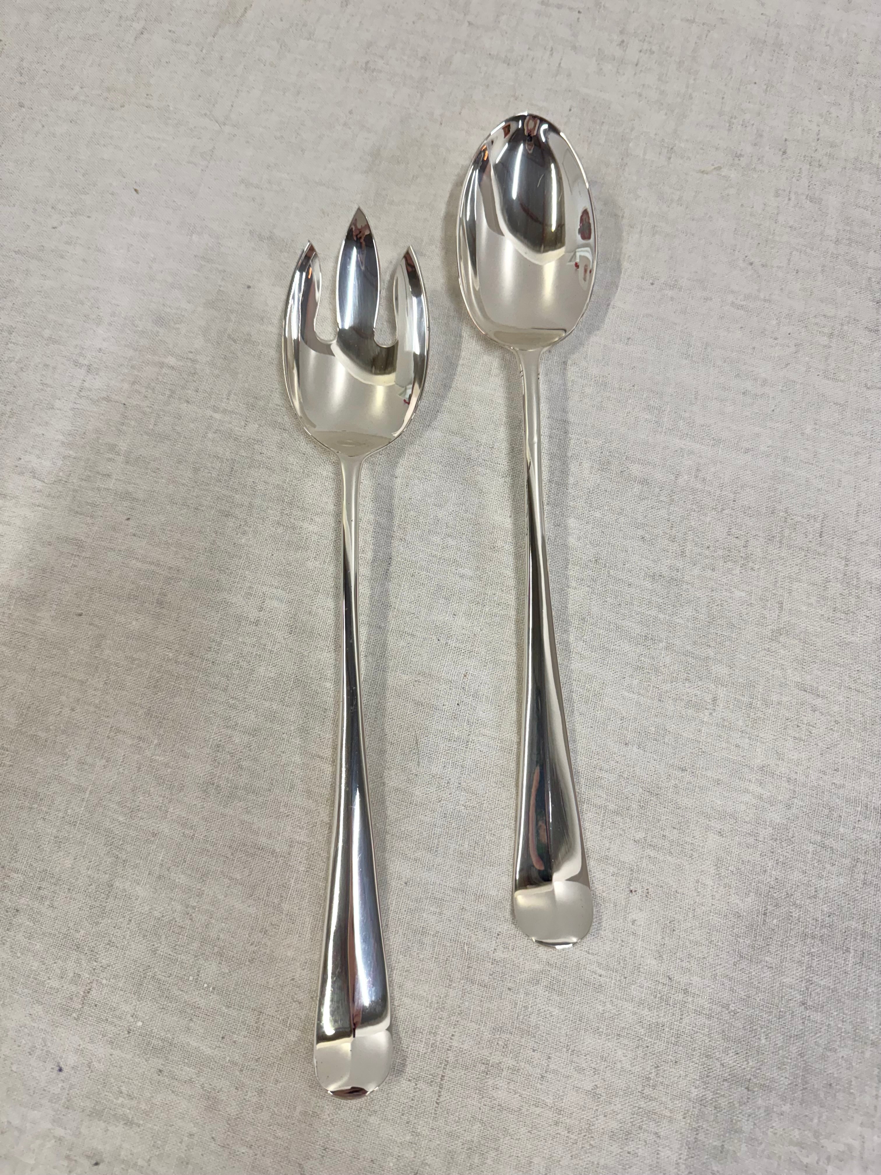 Georgian Silverplate Salad Servers Set of 2