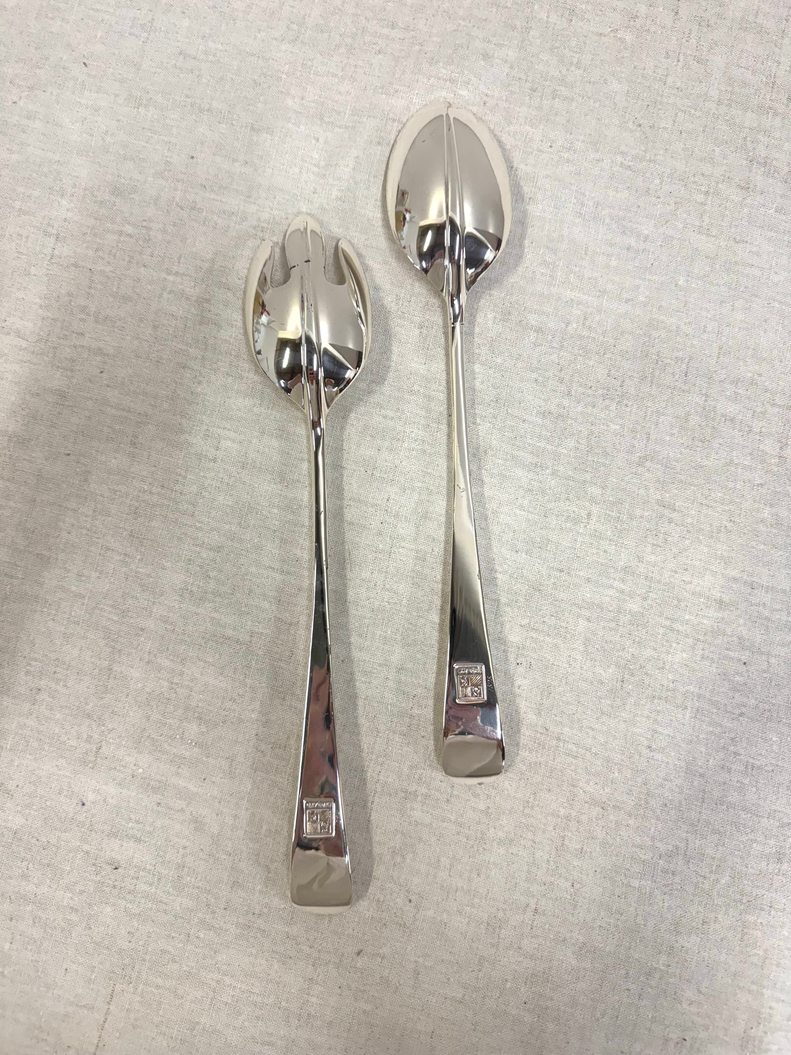 Georgian Silverplate Salad Servers Set of 2
