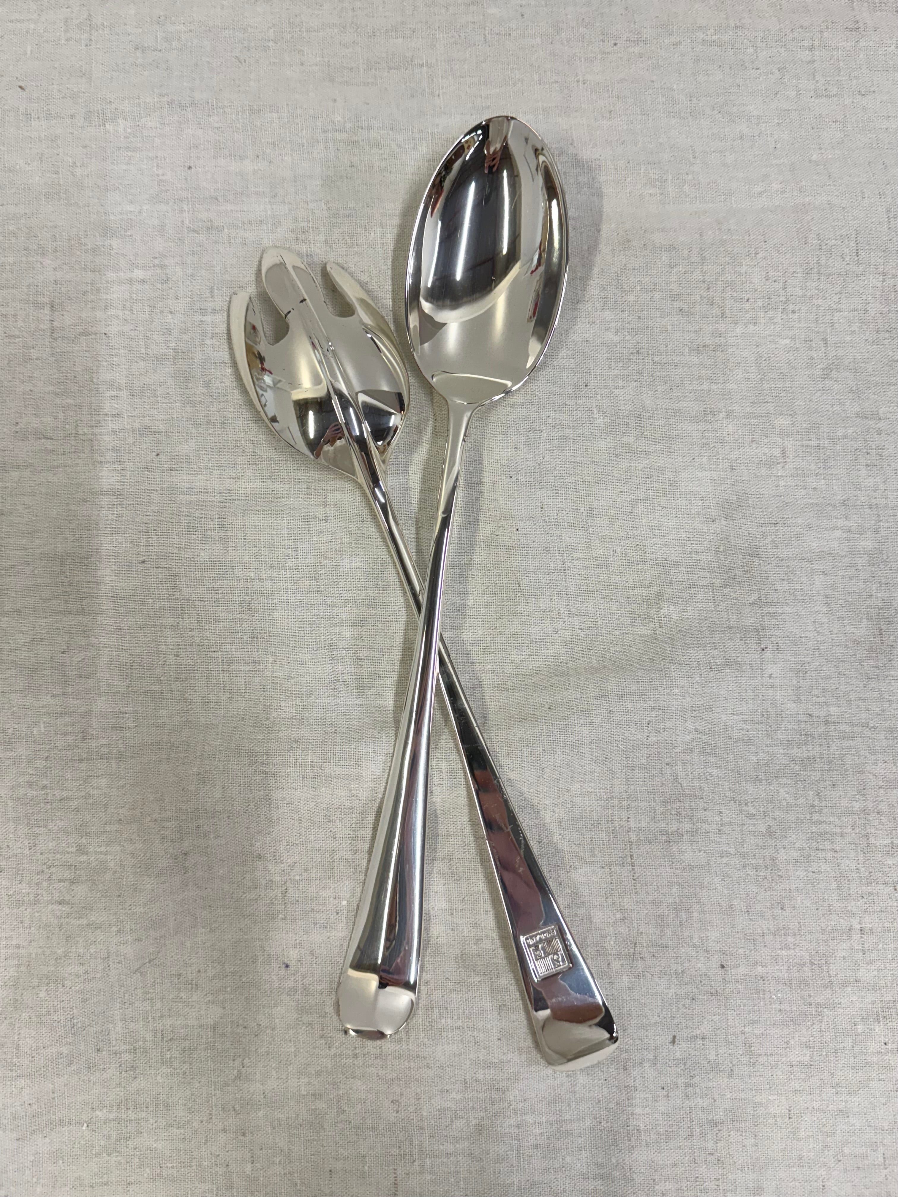 Georgian Silverplate Salad Servers Set of 2