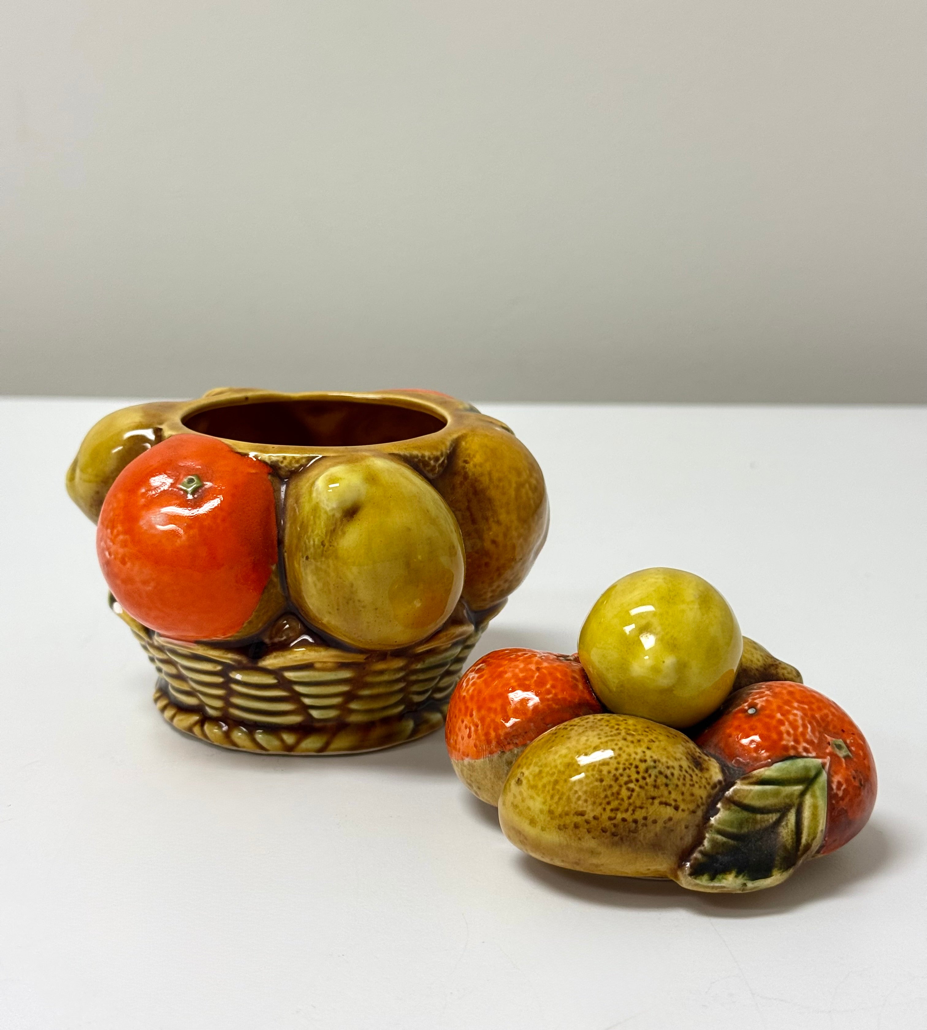Vintage INARCO Orange Spice Lidded Sugar Bowl