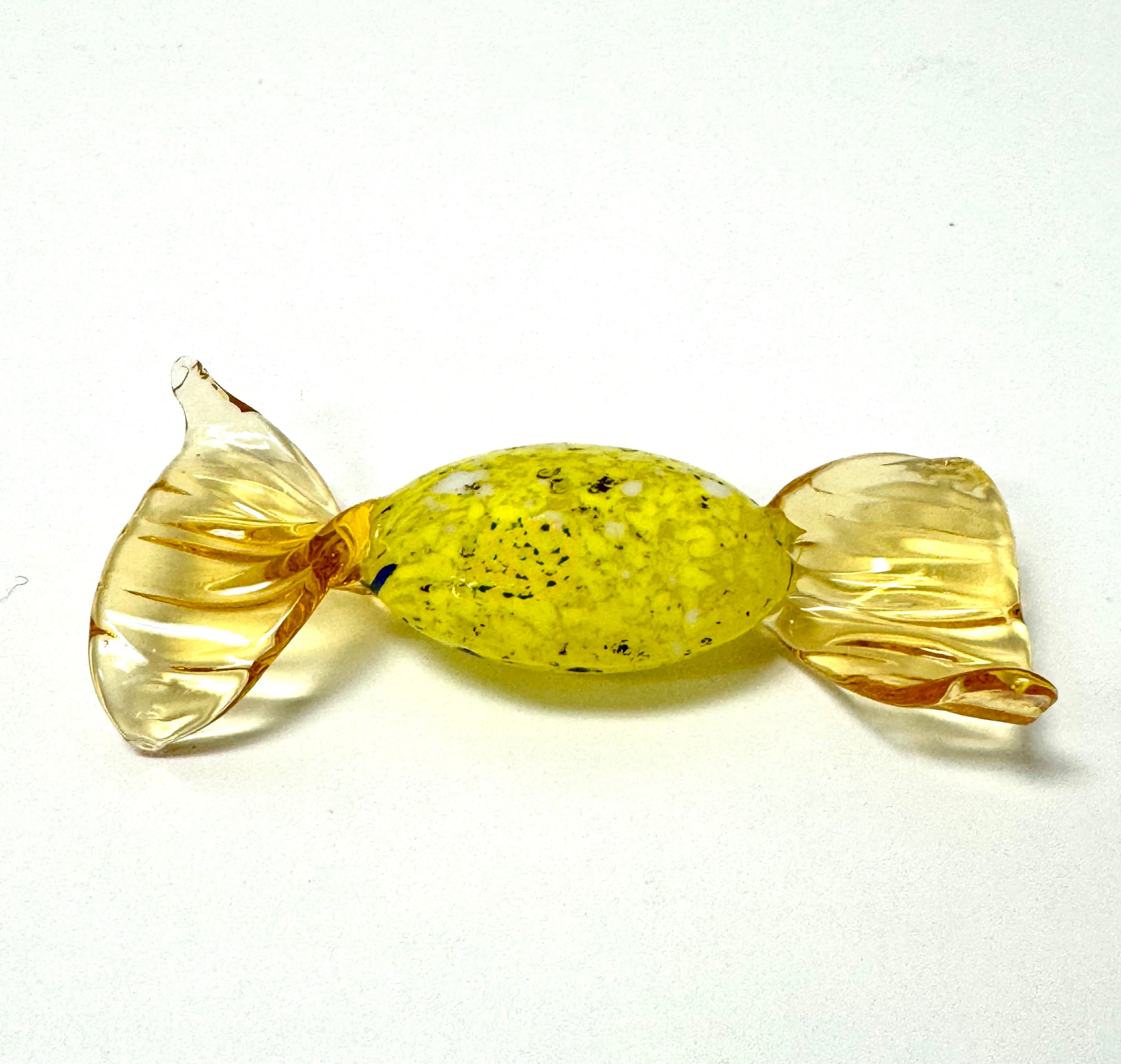 MURANO Speckled Yellow Glass Candy