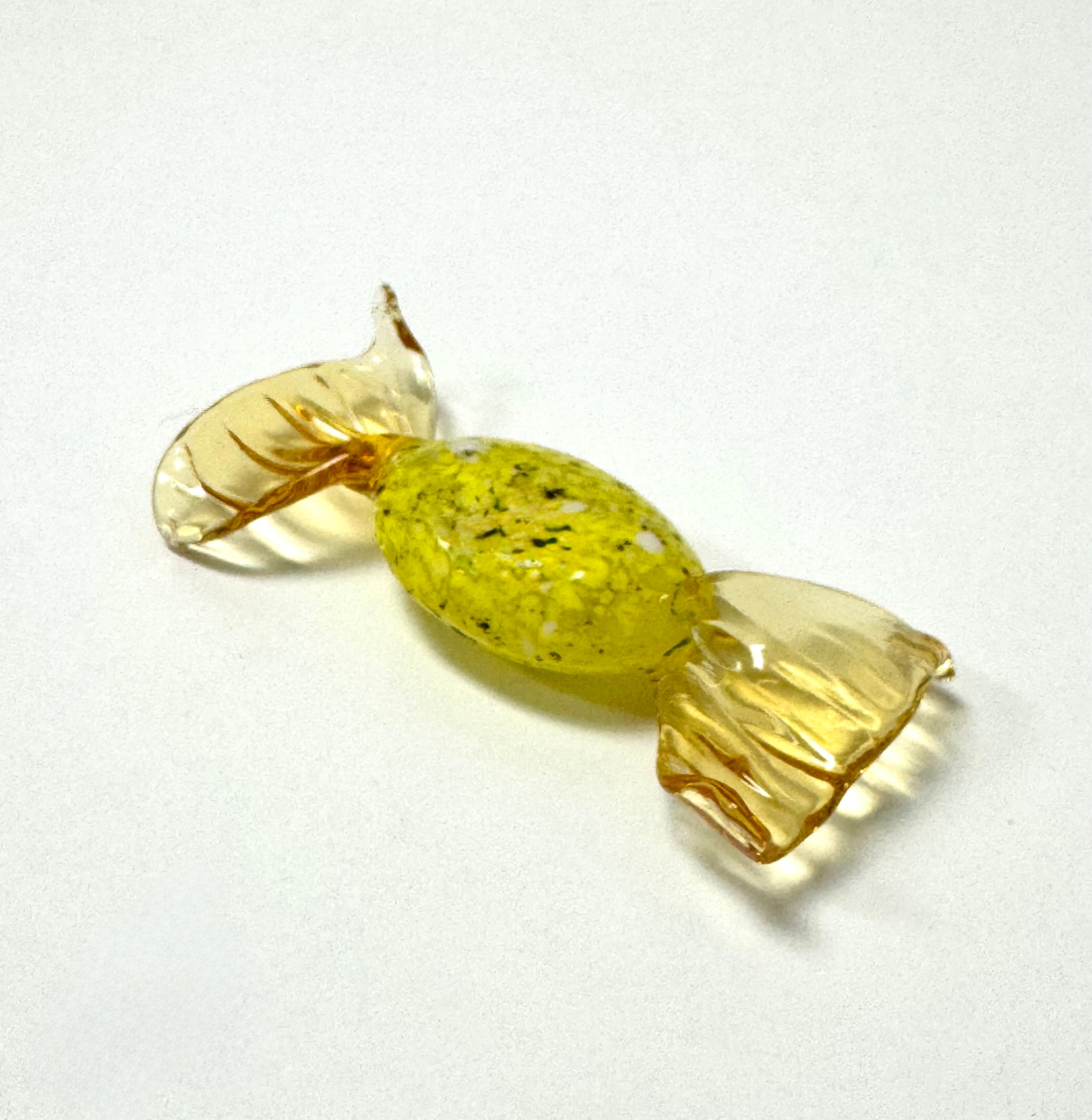 MURANO Speckled Yellow Glass Candy