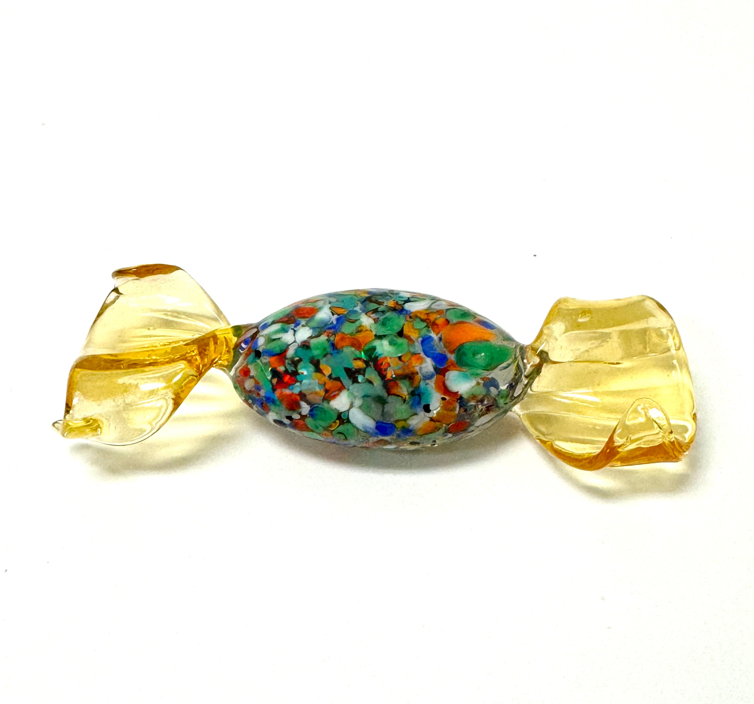 MURANO Speckled Green Glass Candy