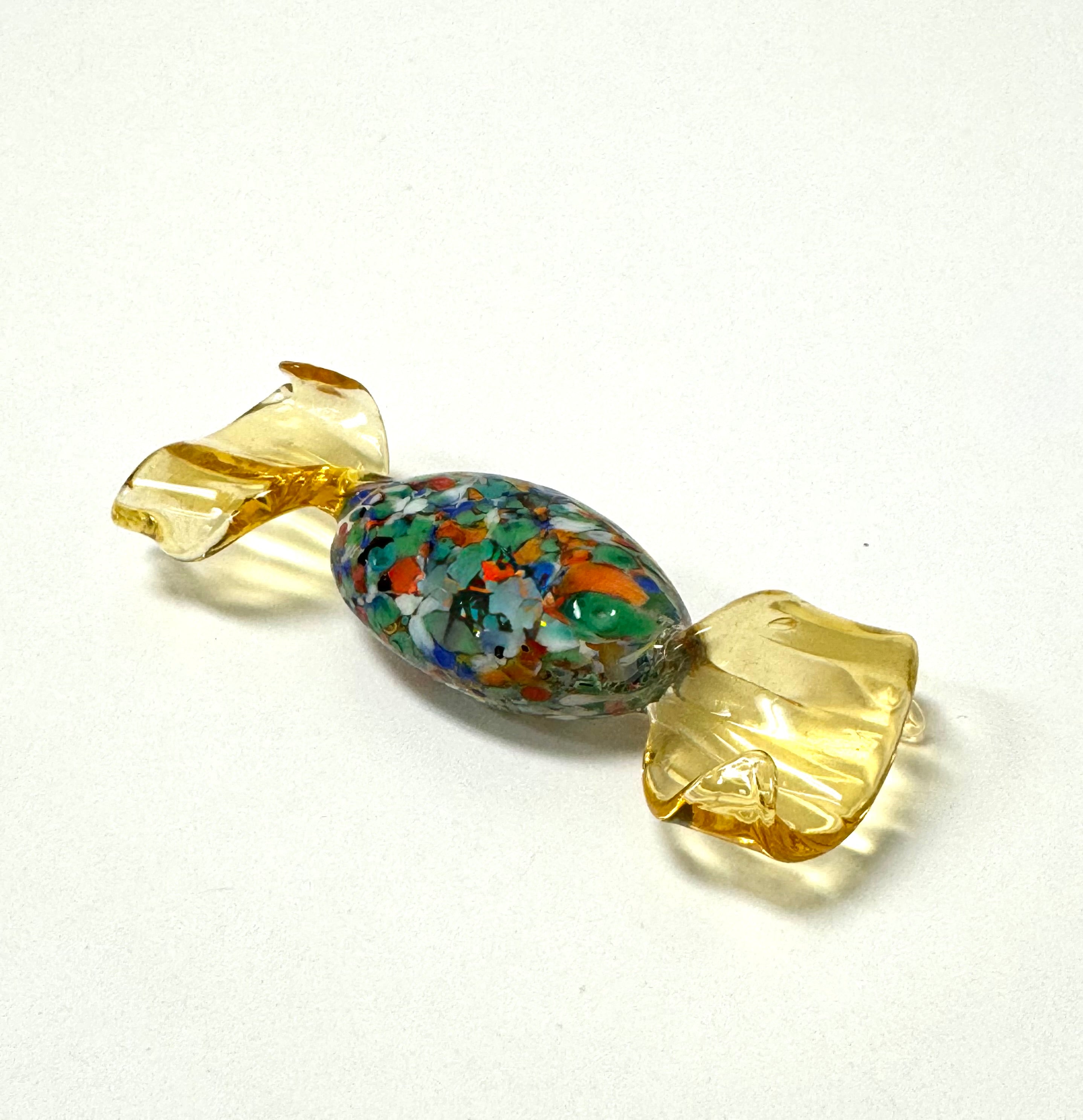 MURANO Speckled Green Glass Candy