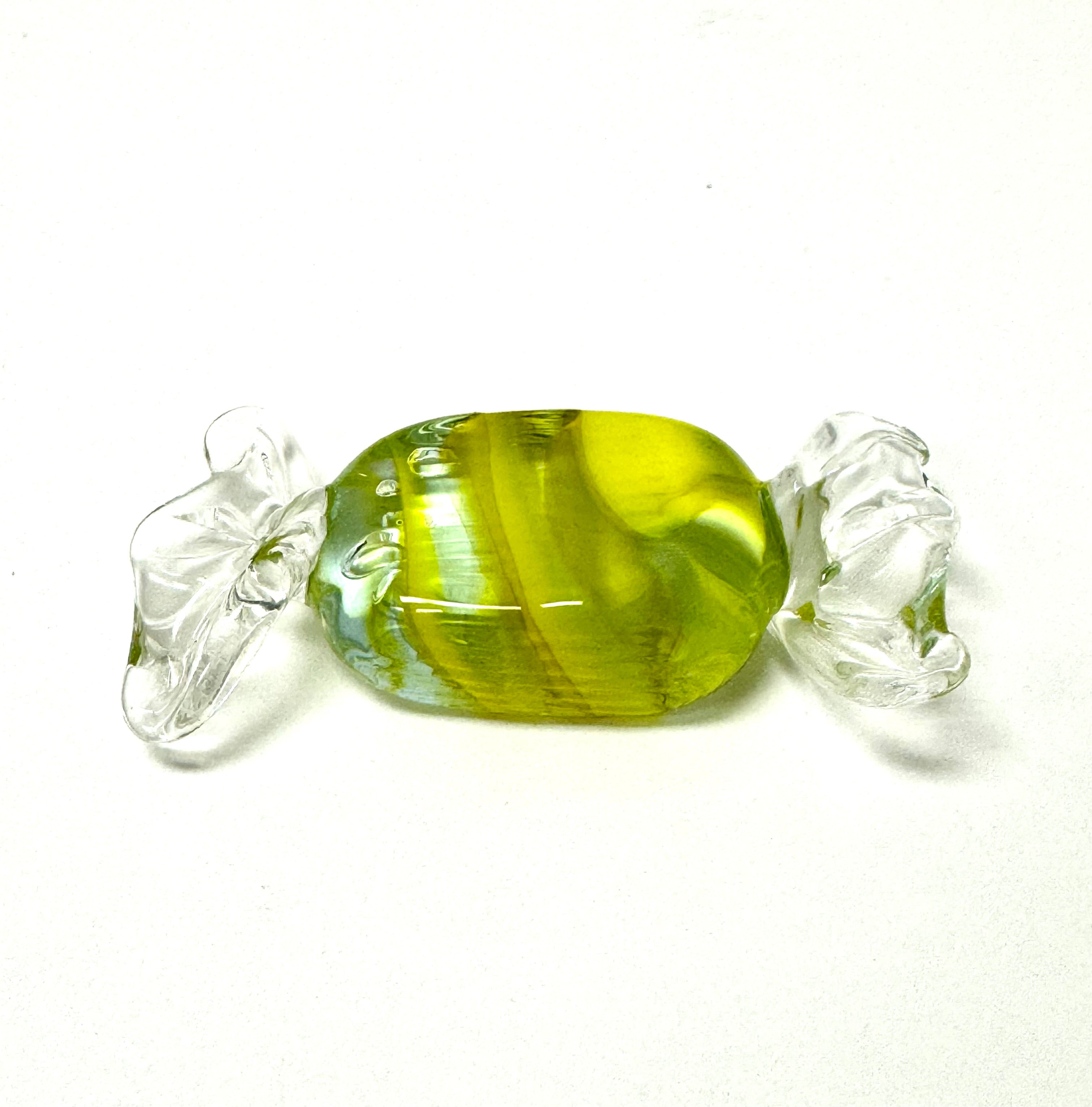 MURANO Green & Yellow Glass Candy