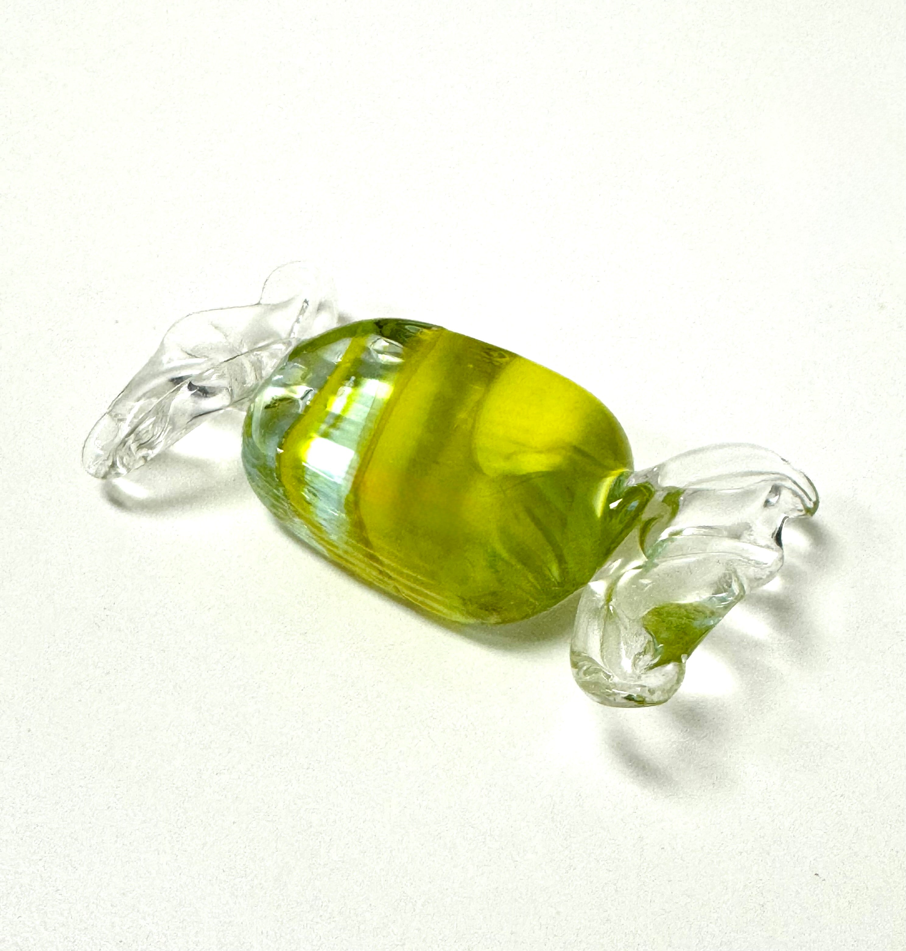 MURANO Green & Yellow Glass Candy