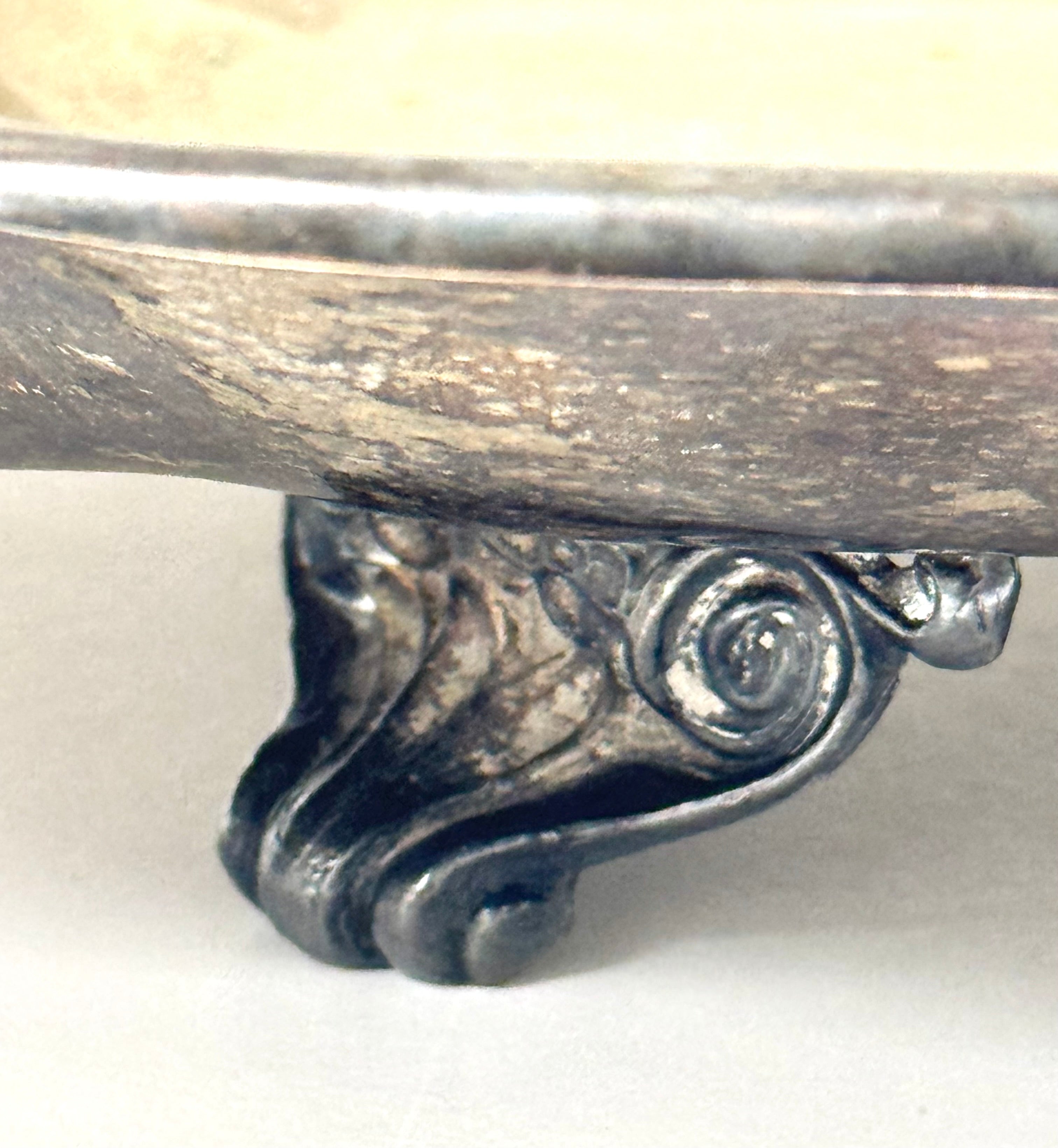 Vintage English Silver Scallop Footed Tray