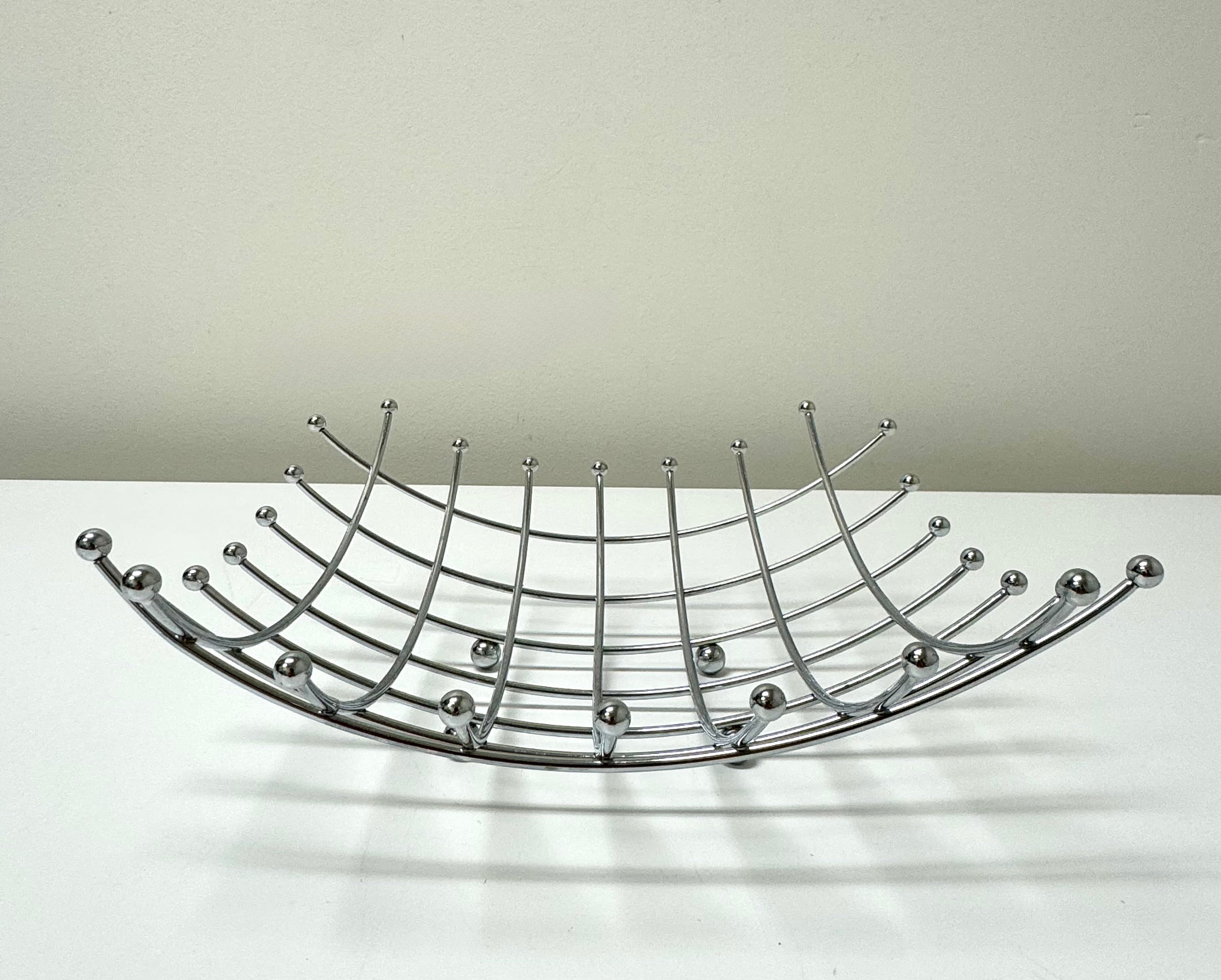 Vintage Chrome Wire Fruit Basket