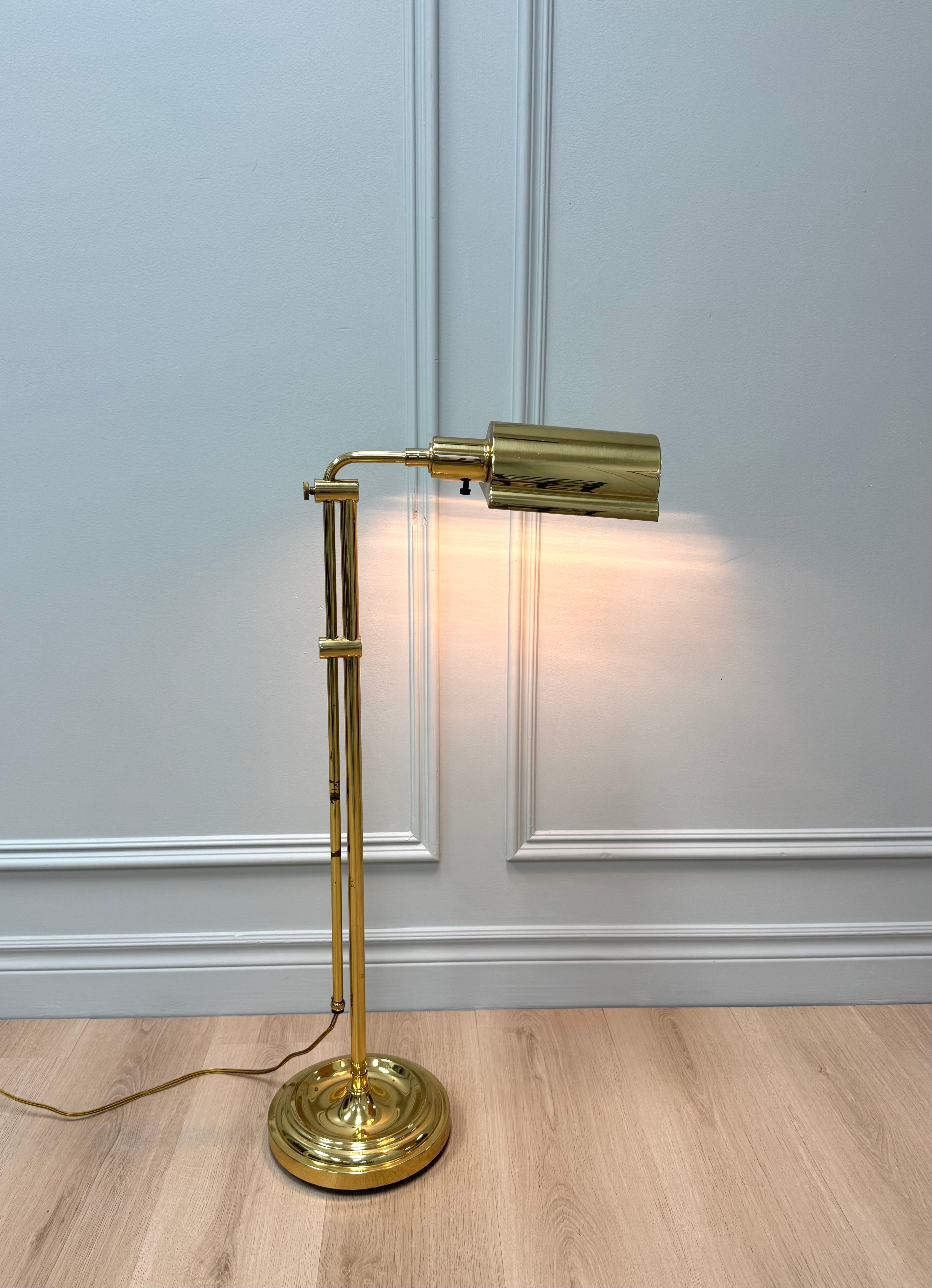 Polished Brass Pharmacy Floor Lamp