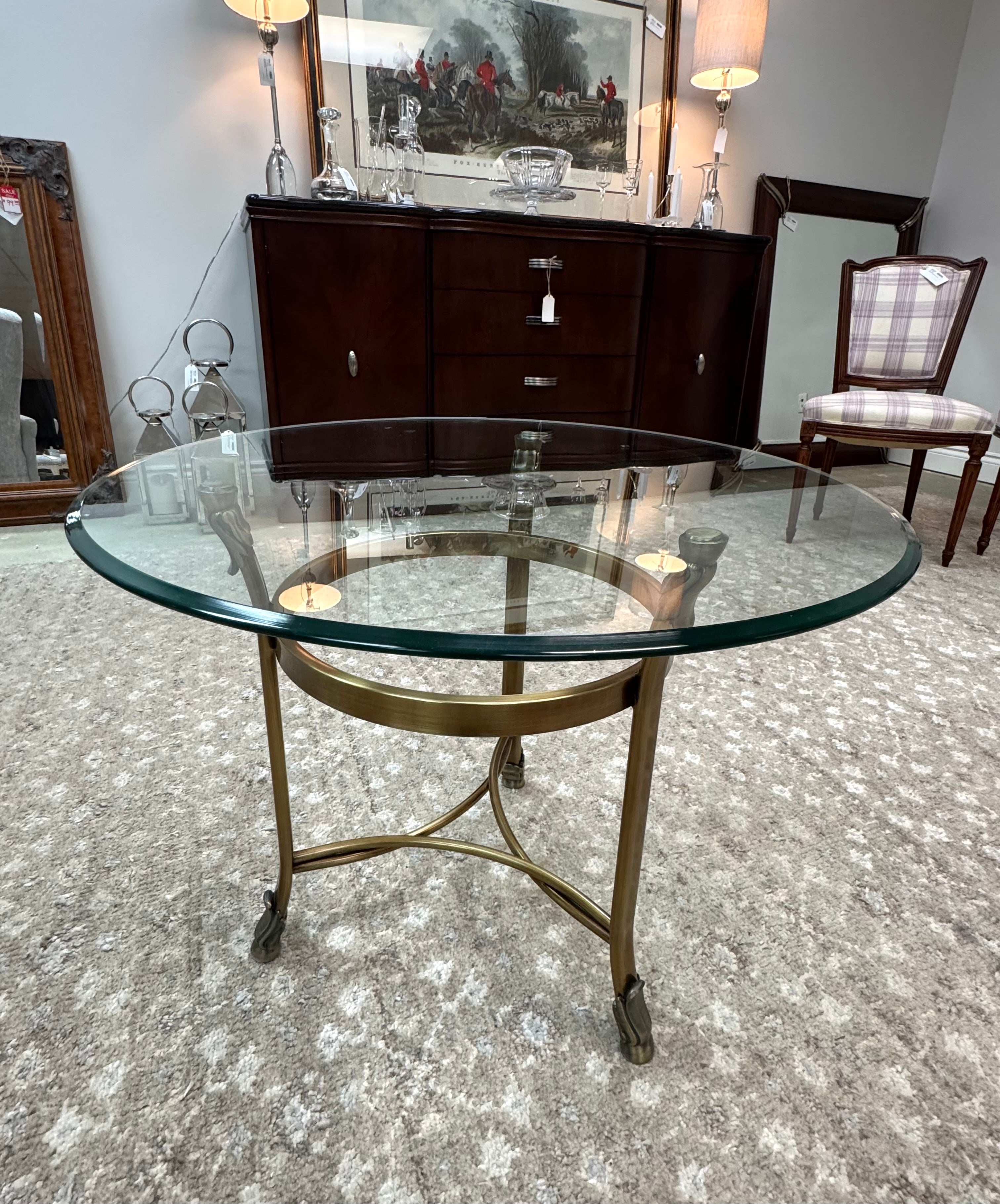 Vintage Antiqued Brass Side Table