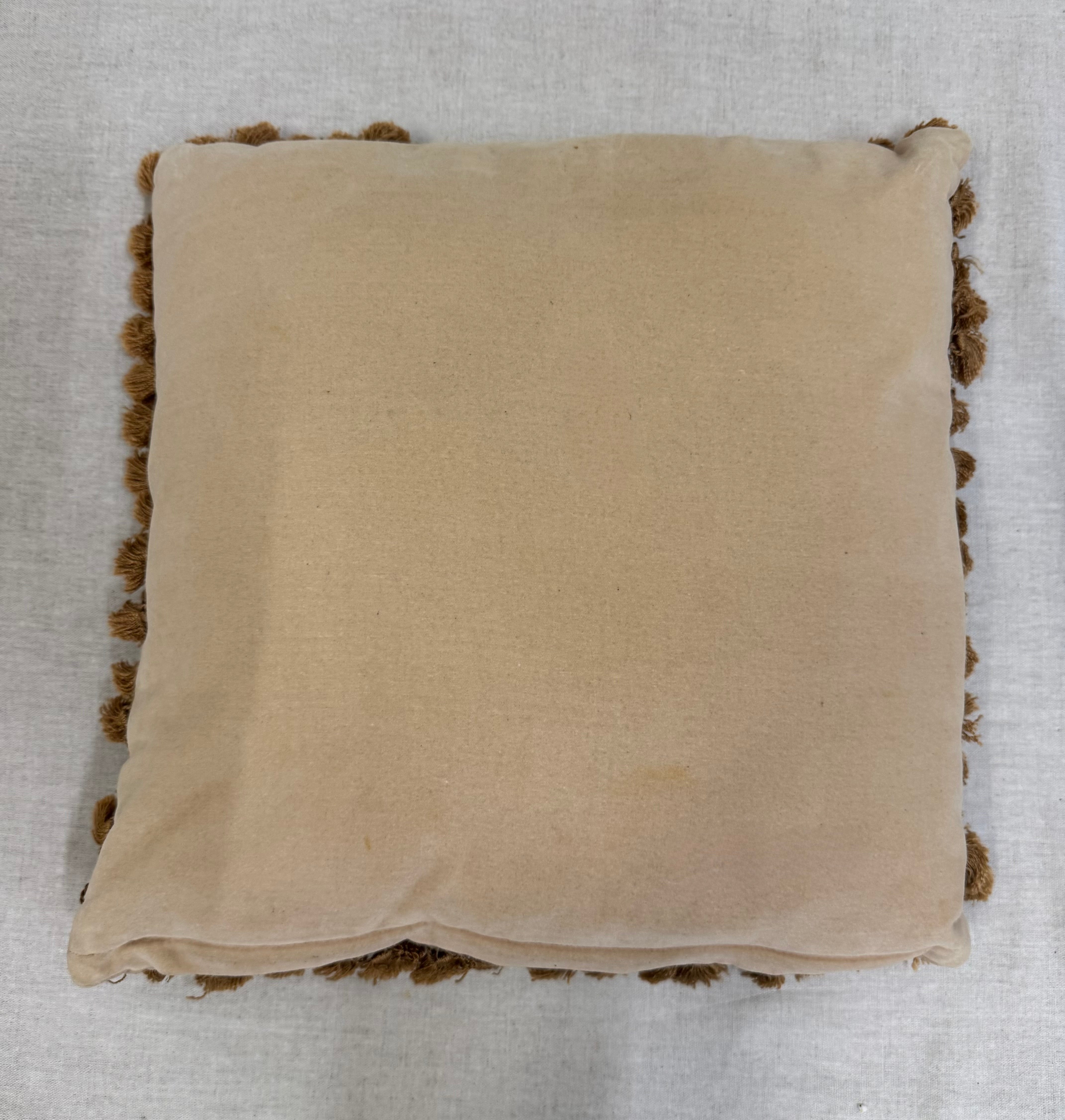 Roses Needlepoint 15" Tasseled Pillow