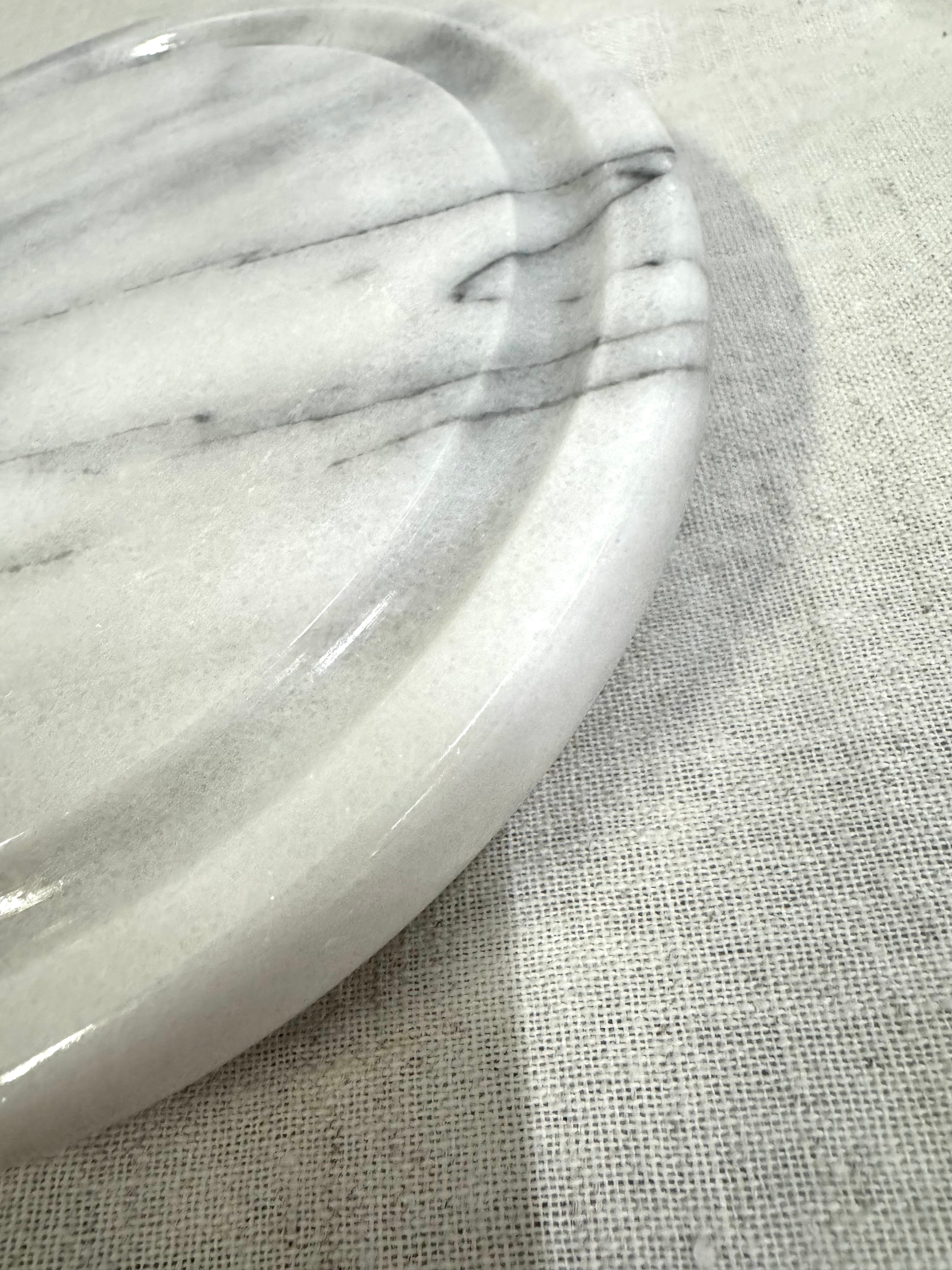 Carrara Marble 7" Cheese Board with Glass Dome
