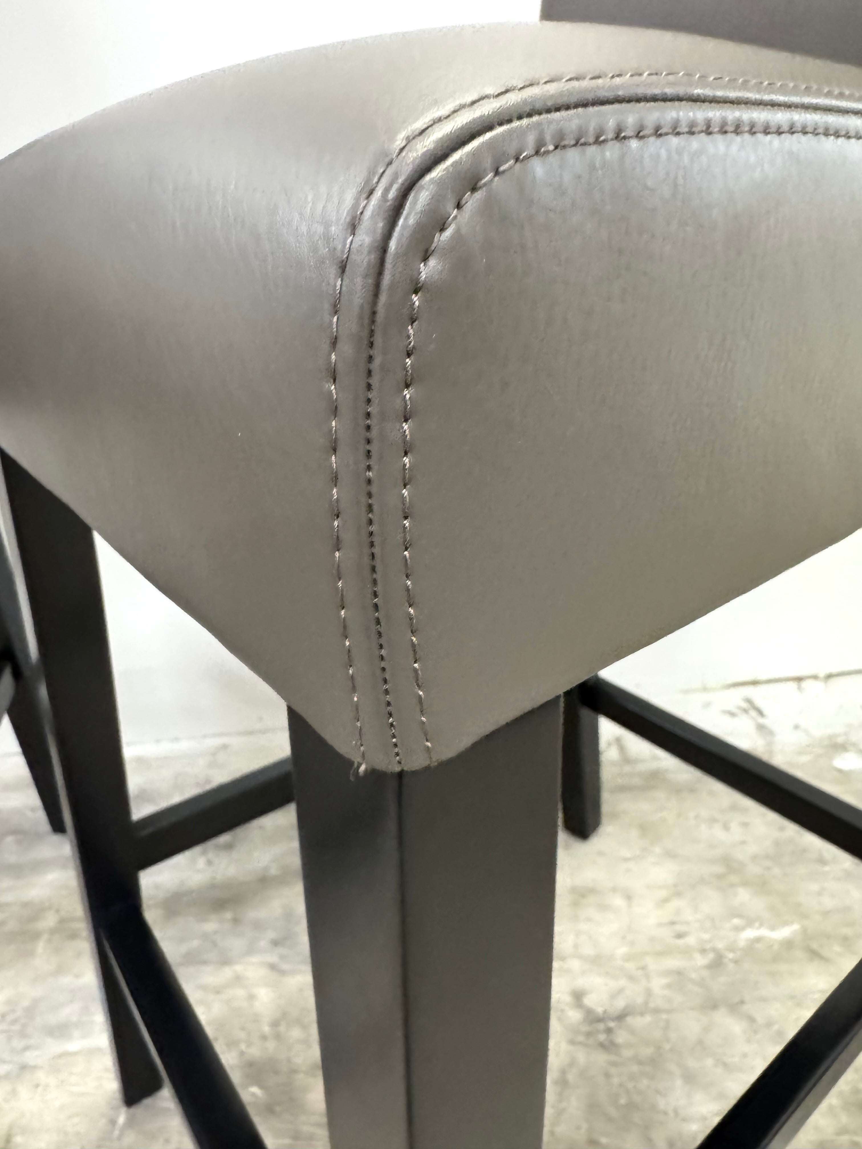 CRATE & BARREL 'Lowe' Leather Counter Stools Set of 2