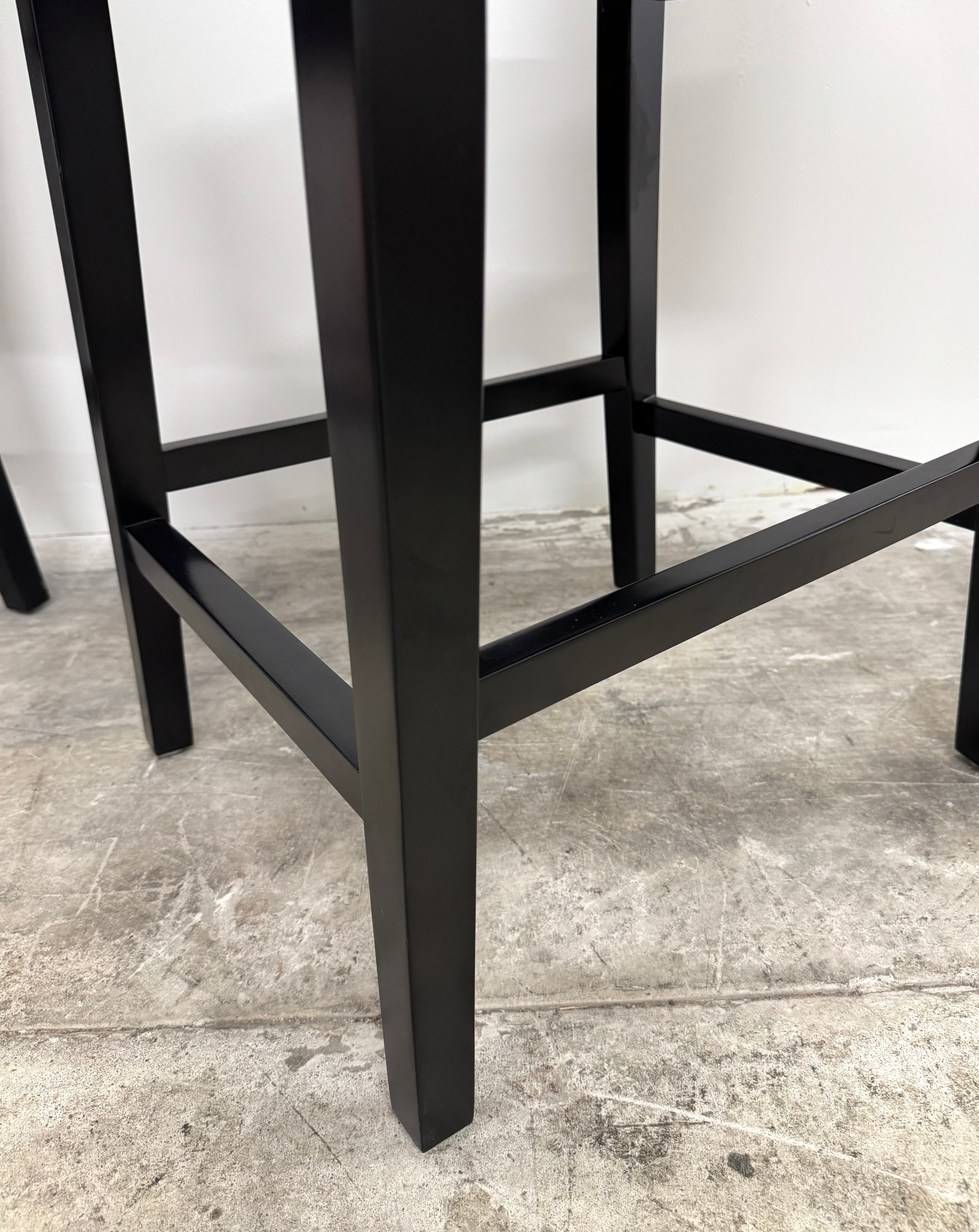 CRATE & BARREL 'Lowe' Leather Counter Stools Set of 2