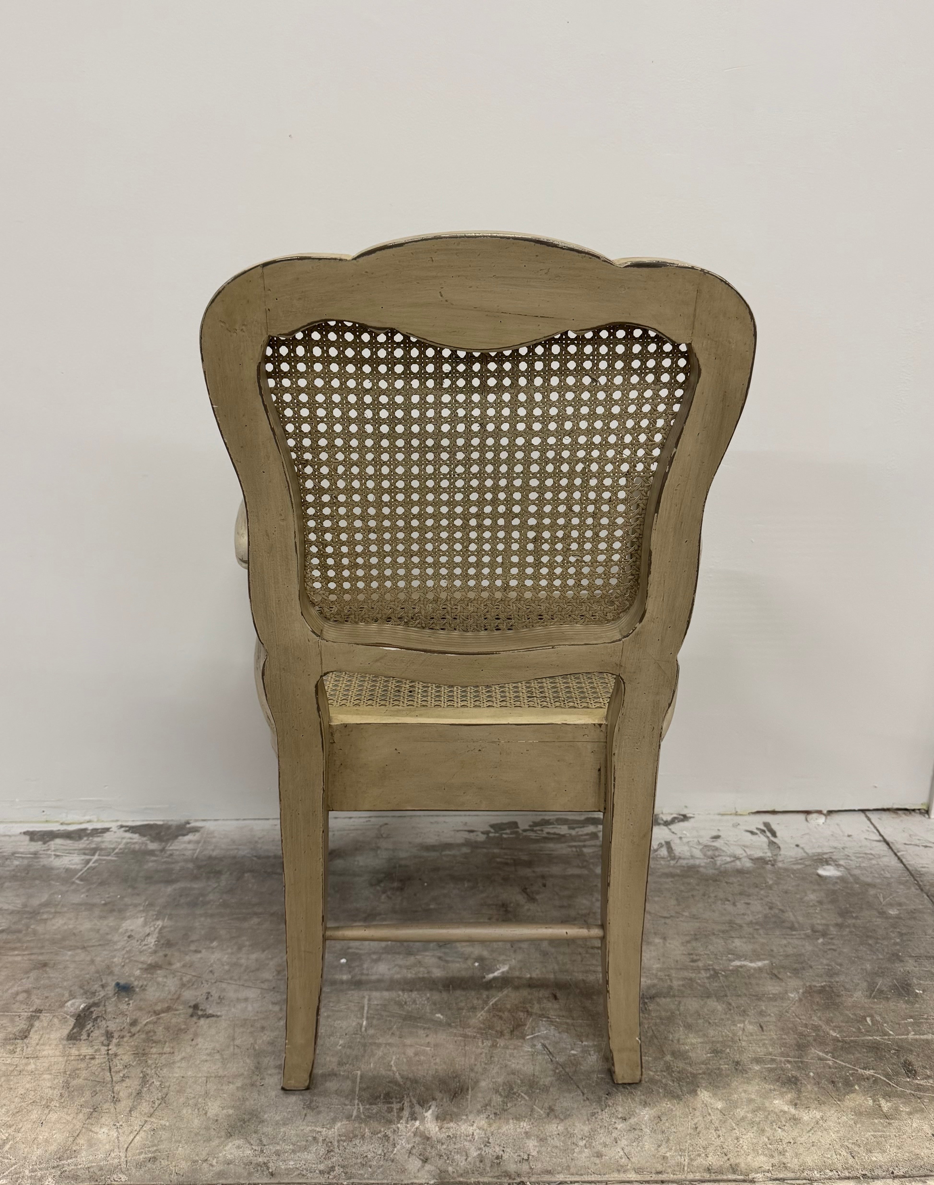 Distressed Cane Arm Chair