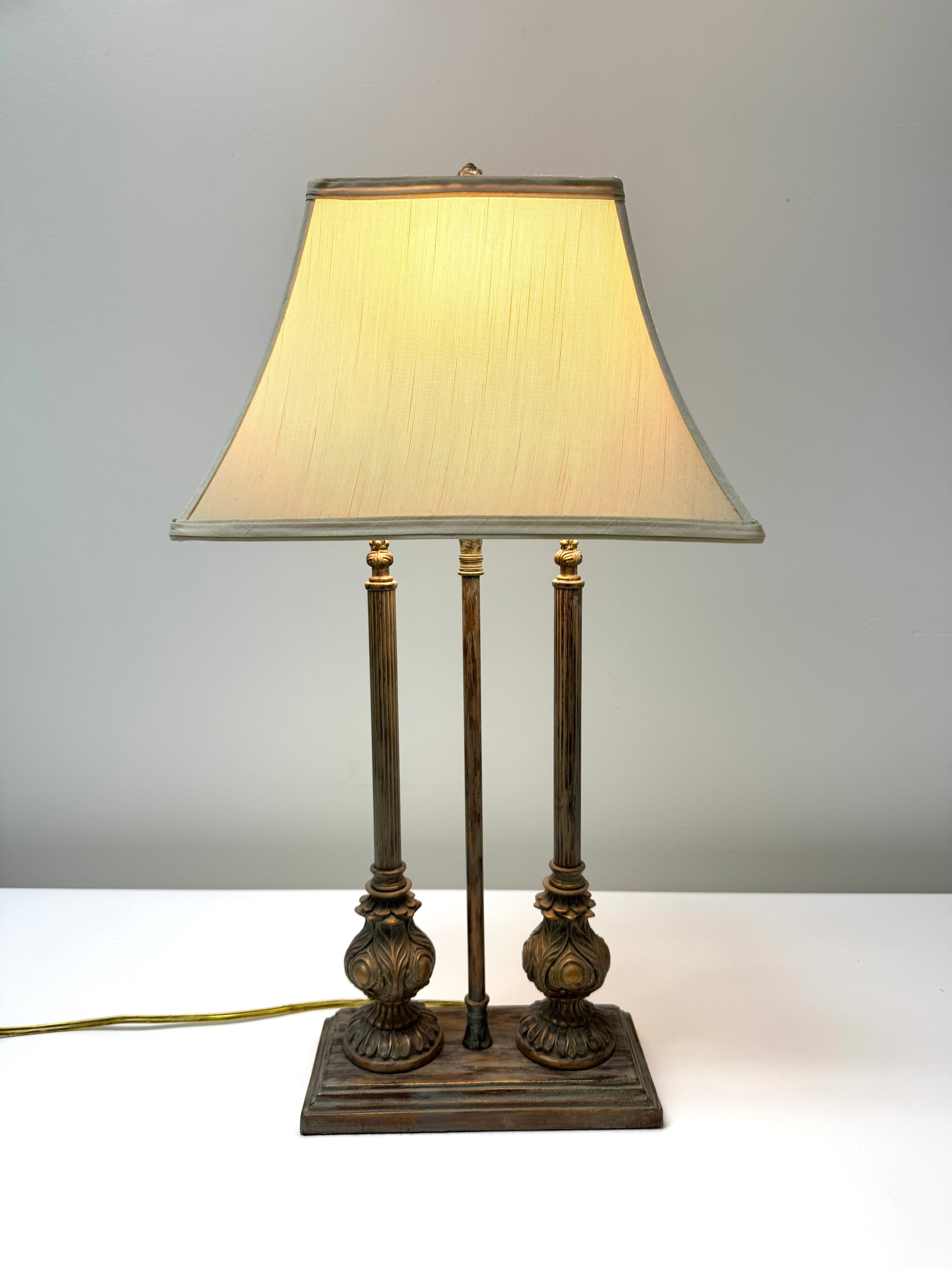 Classic Verdigris Double Pedestal Lamp