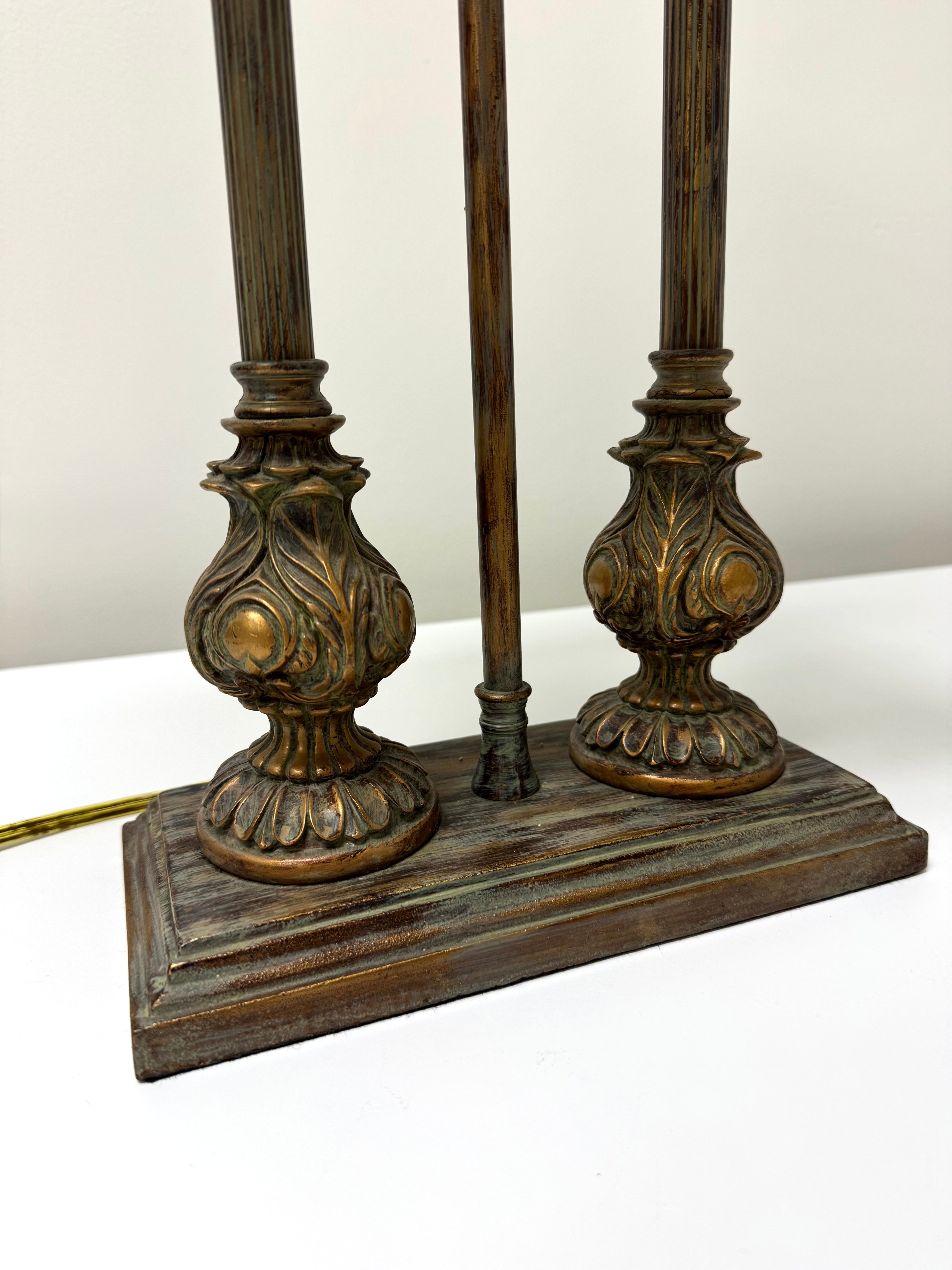 Classic Verdigris Double Pedestal Lamp
