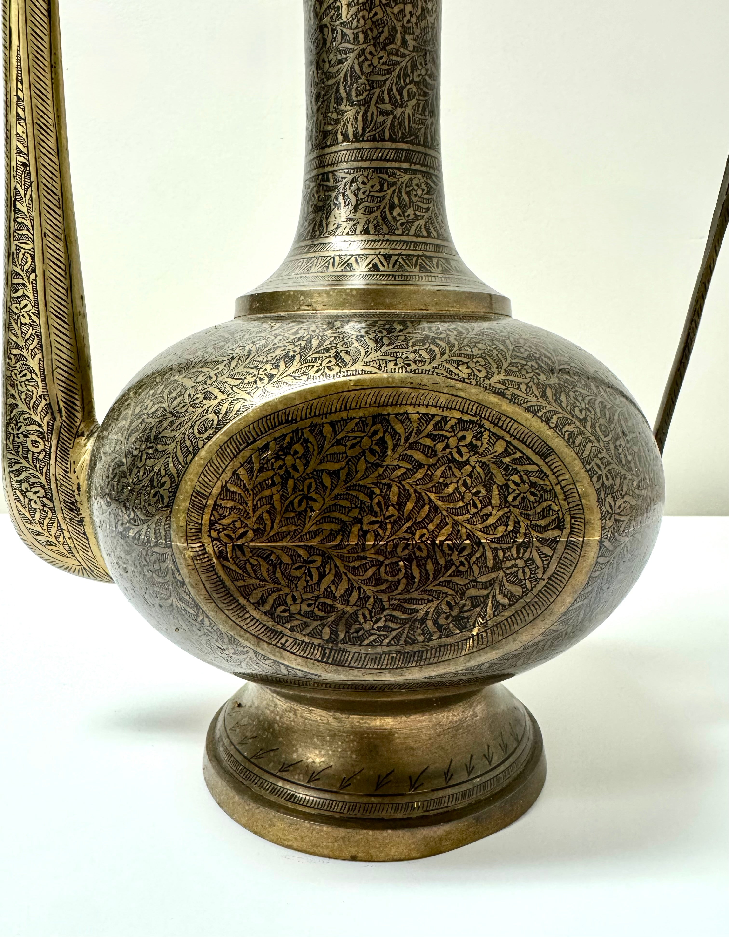 Etched Brass Indian Teapot