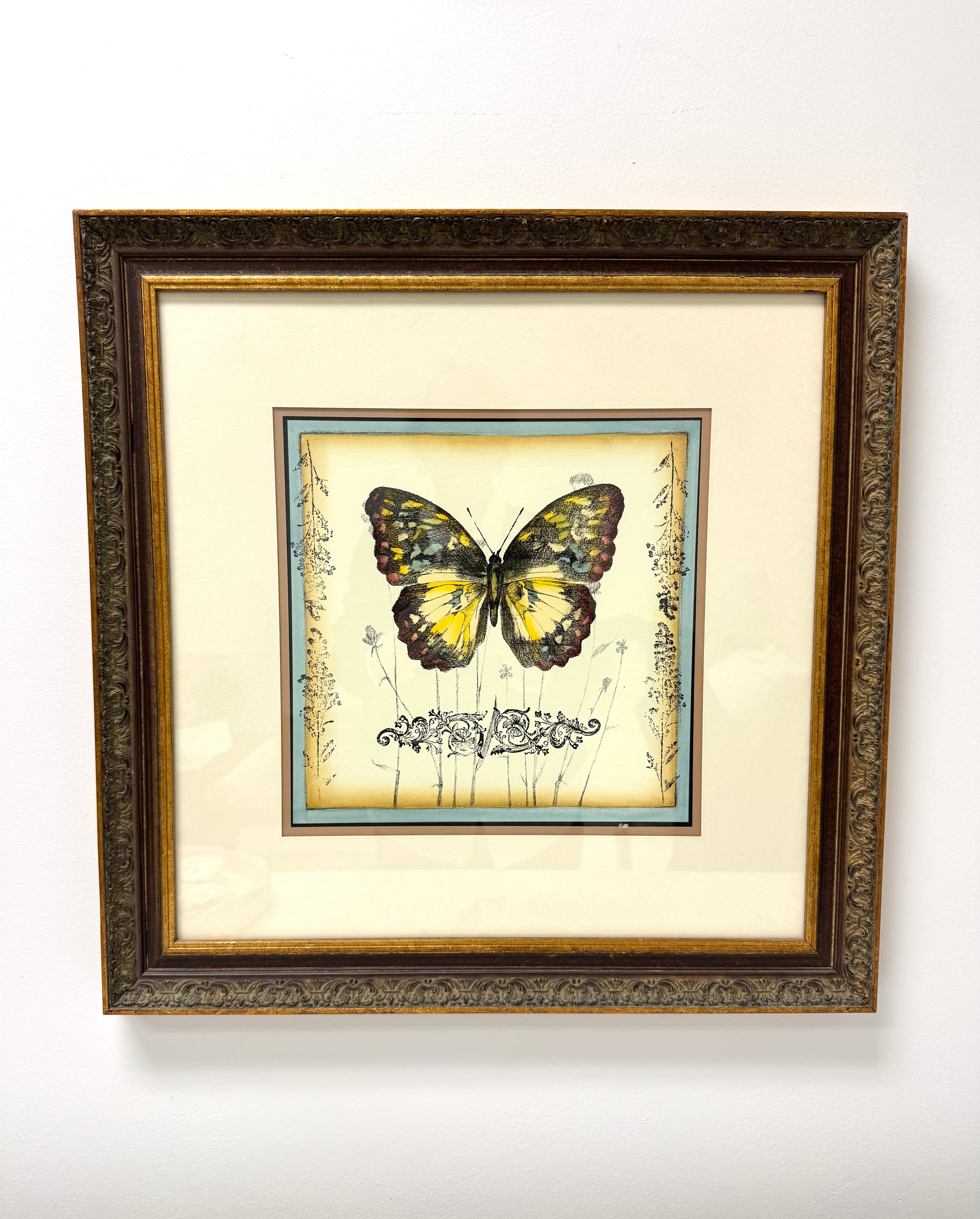 'Butterfly and Wildflowers III' Print
