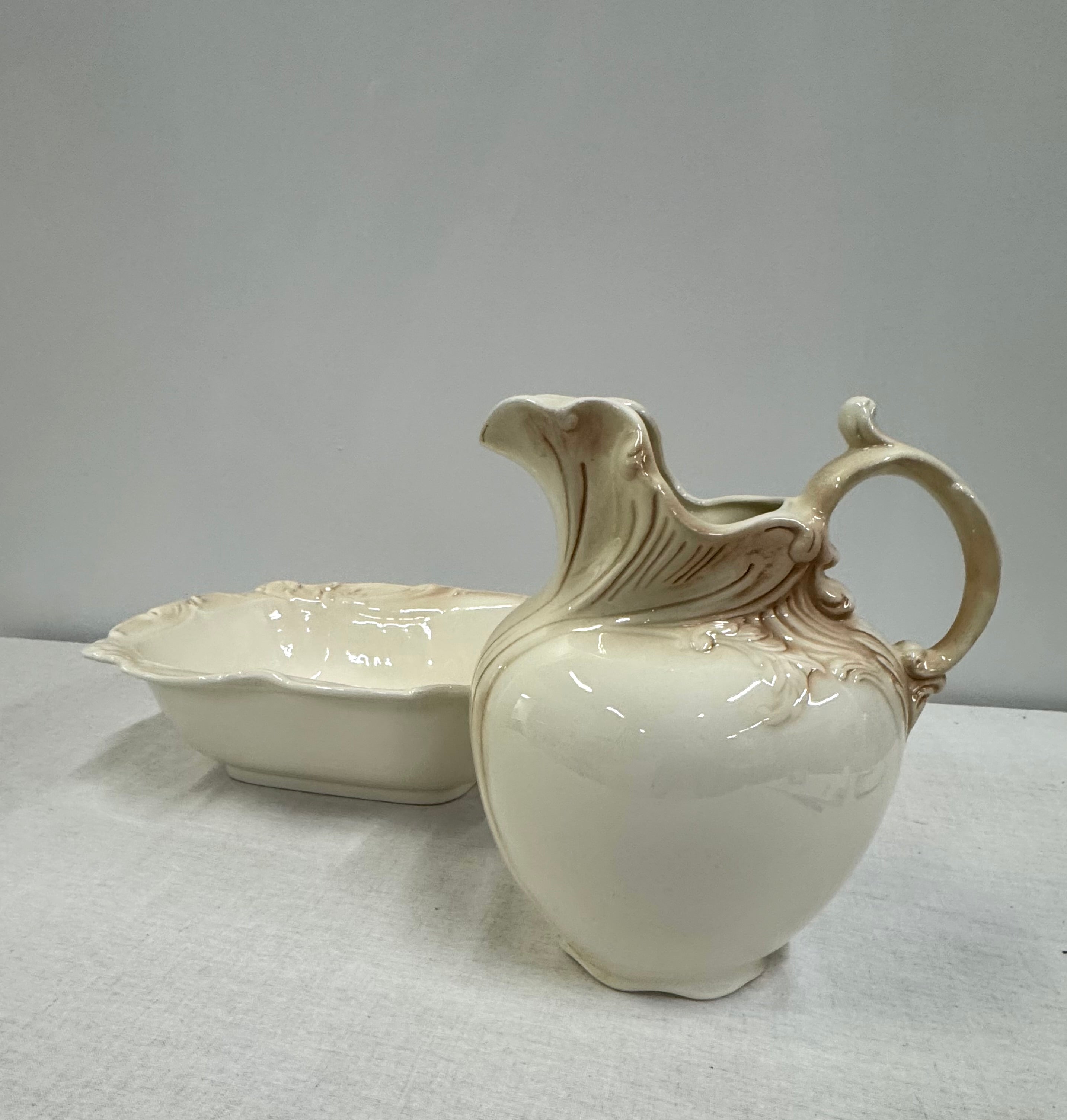 Vintage Cream Pitcher and Bowl Set