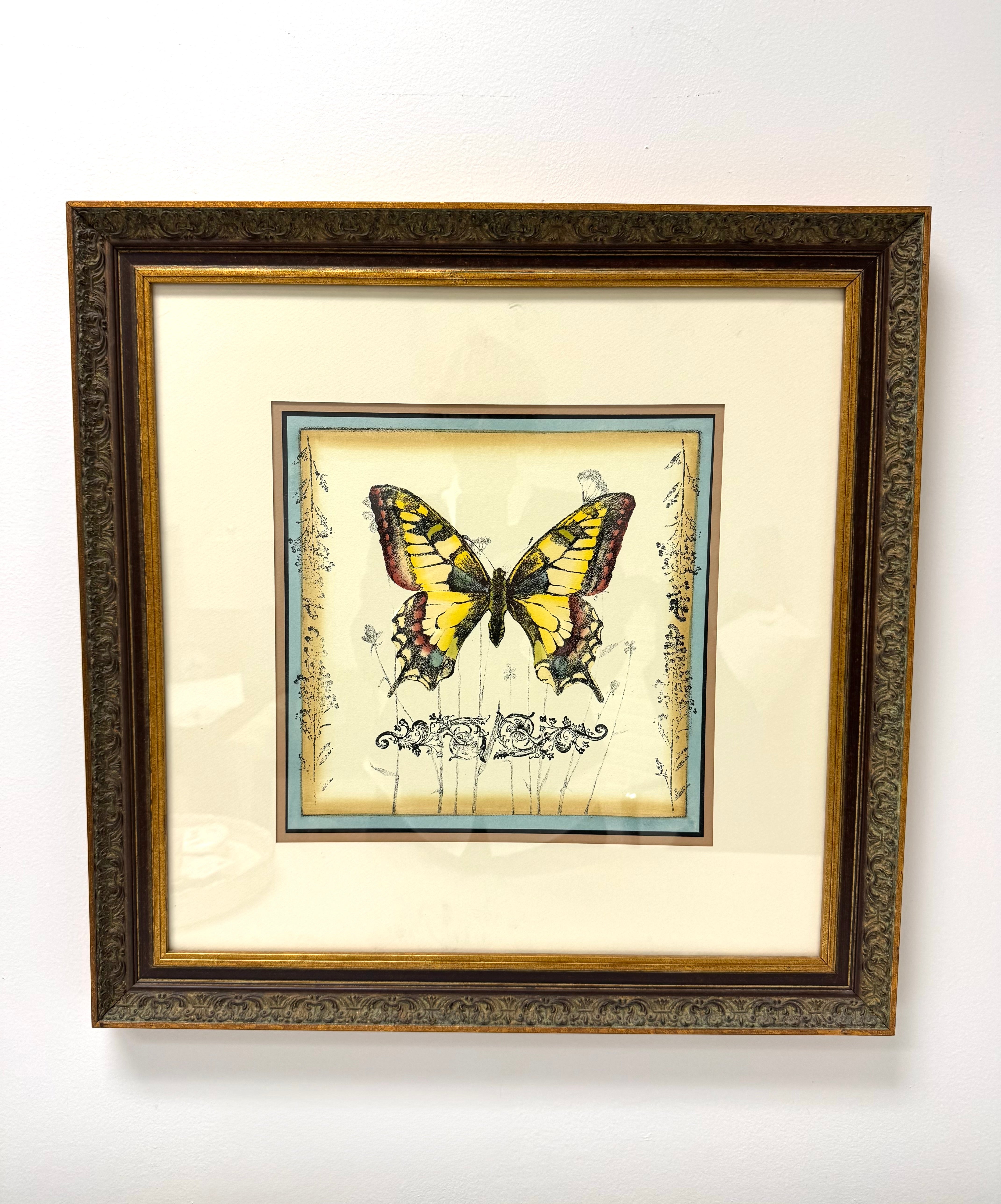'Butterfly and Wildflowers IV' Print