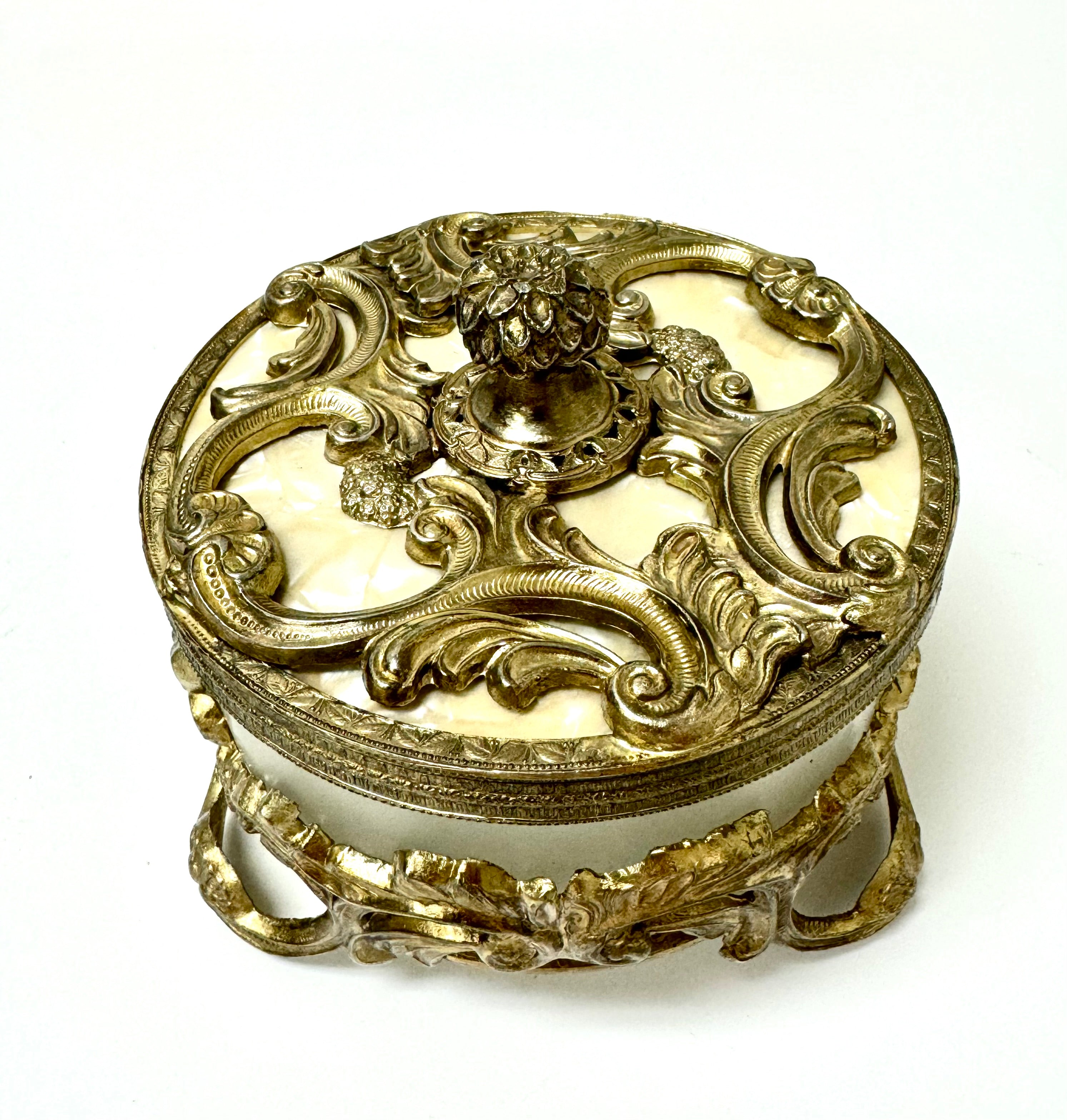 Vintage Brass Rococo Revival Powder Box