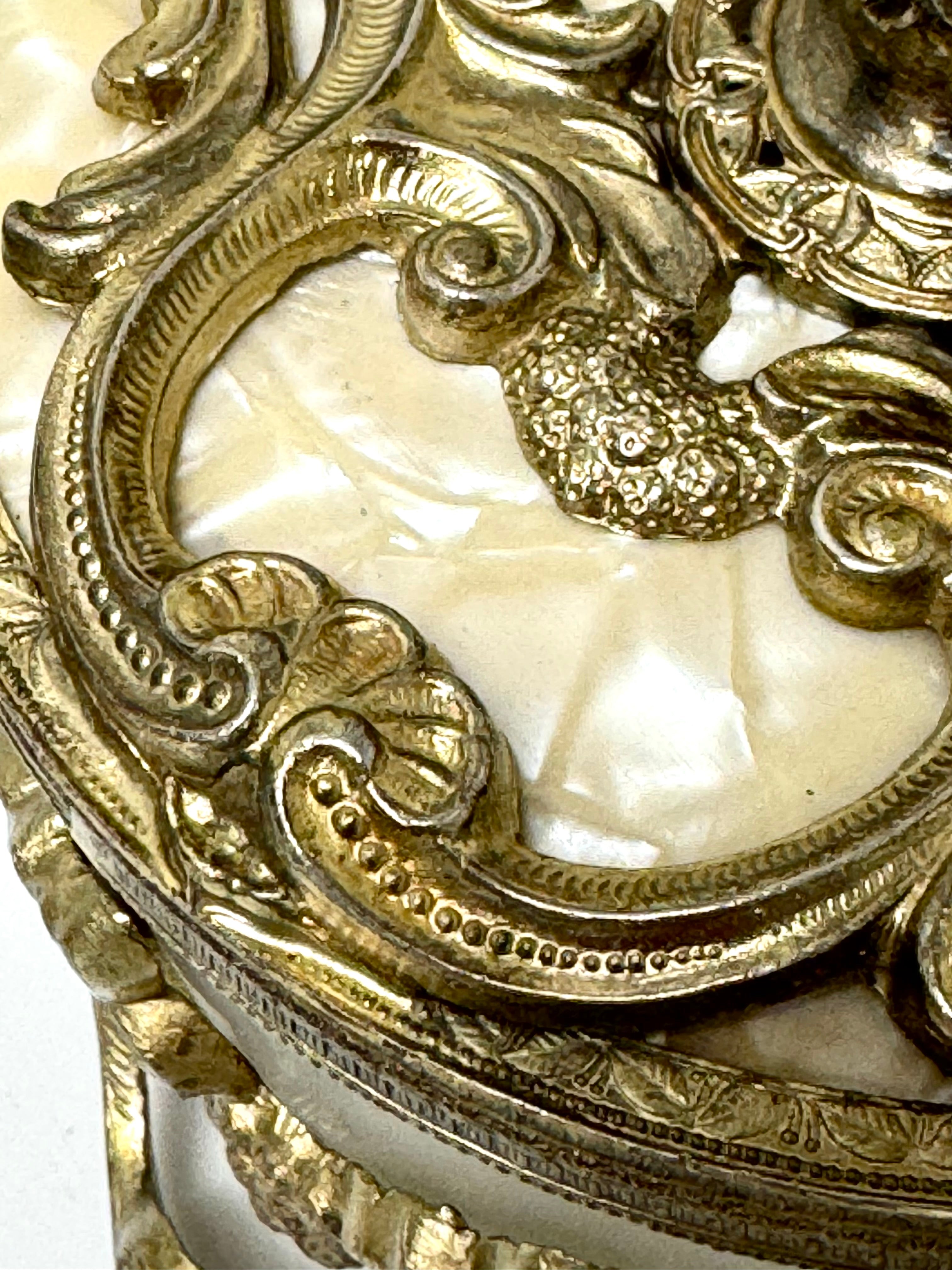 Vintage Brass Rococo Revival Powder Box