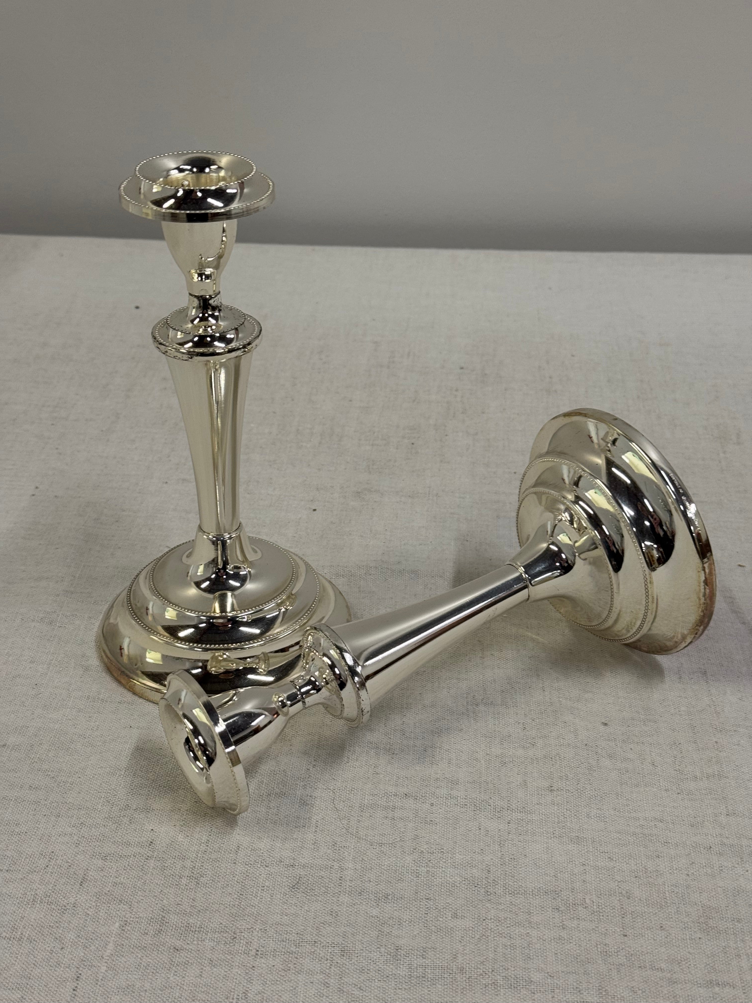 Silverplate Candle Holders Set of 2 (non-tarnish)