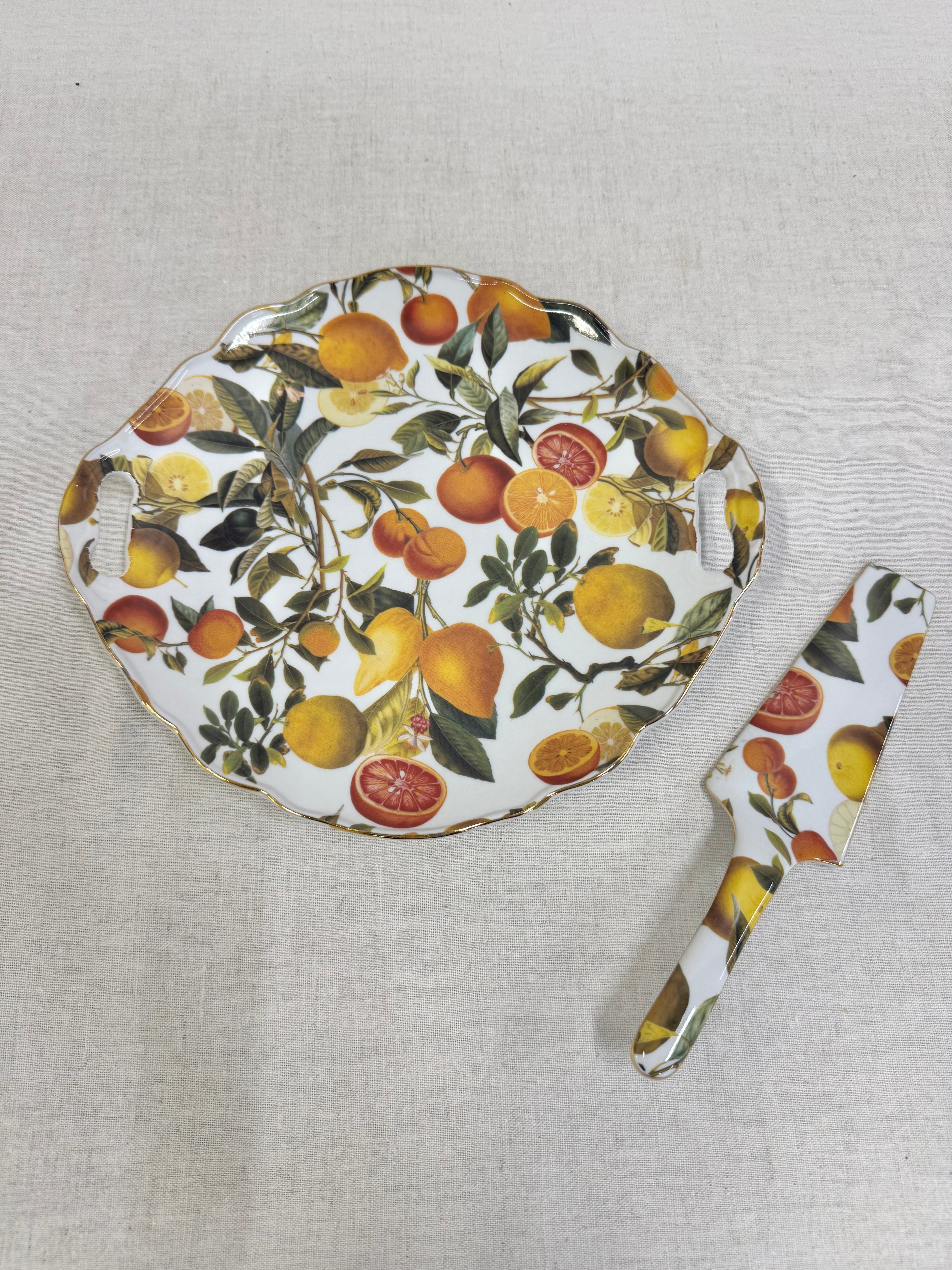 LIMOGES Citrus Serving Platter and Knife Set