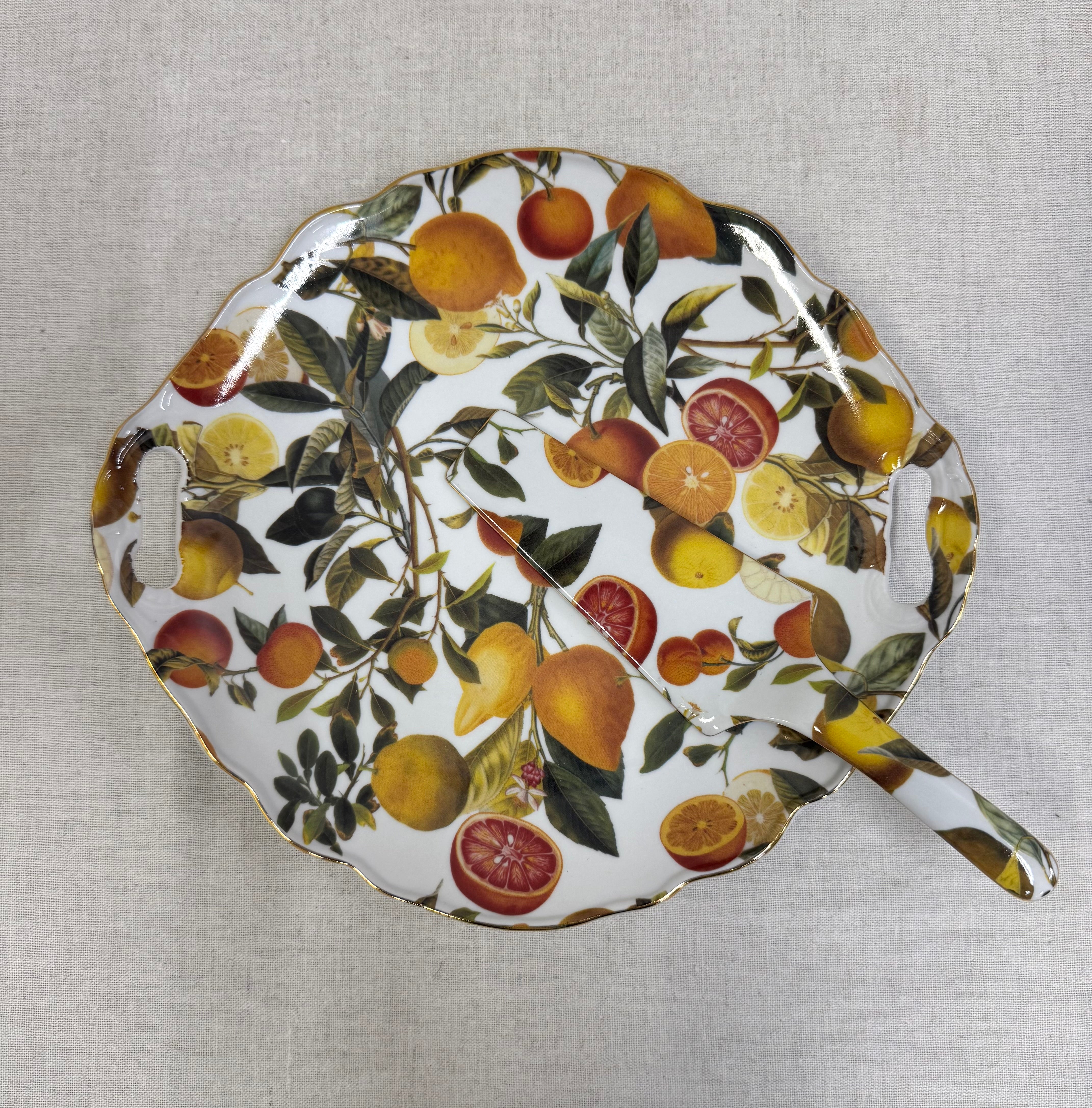 LIMOGES Citrus Serving Platter and Knife Set