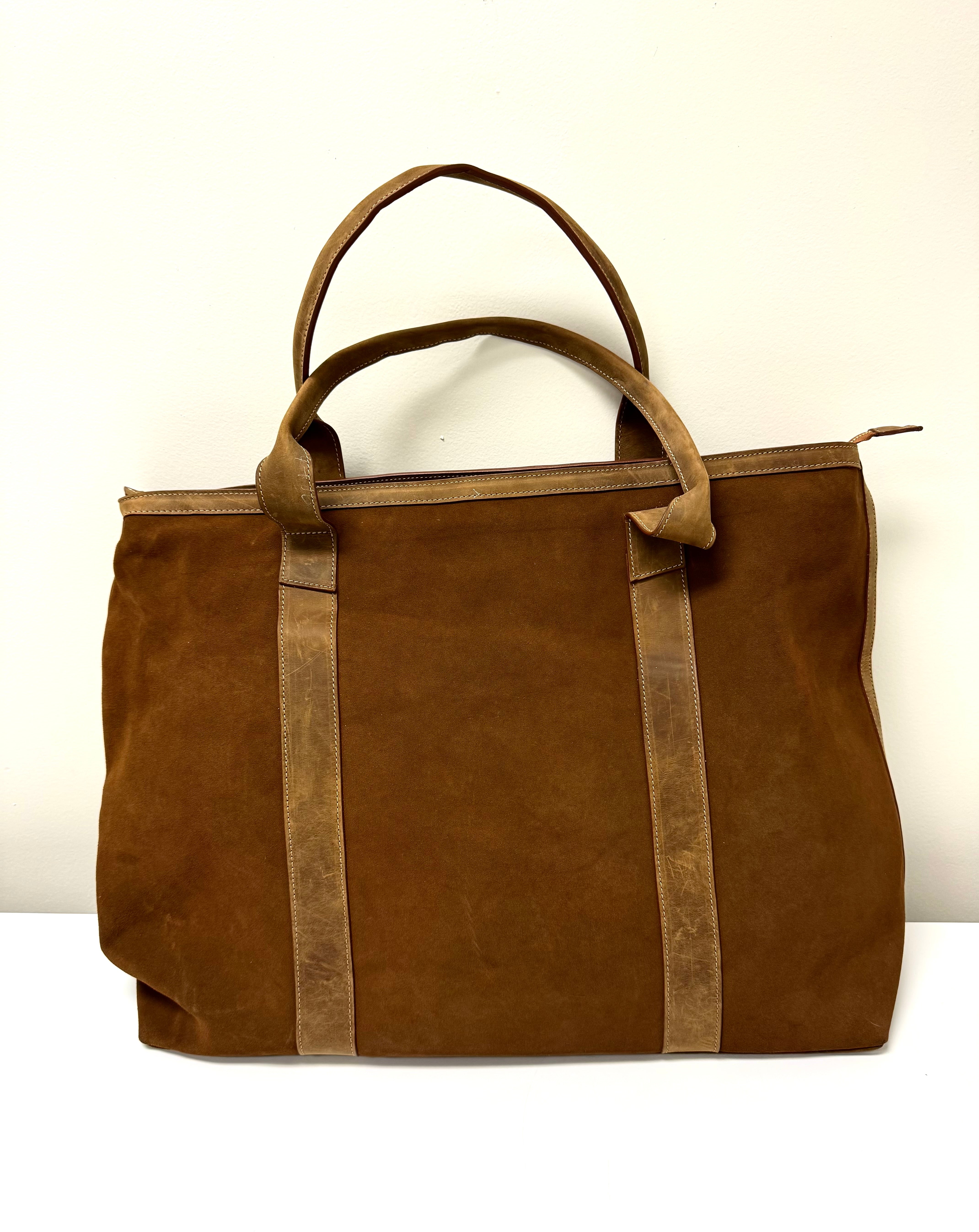 Coffee Suede Travel Tote