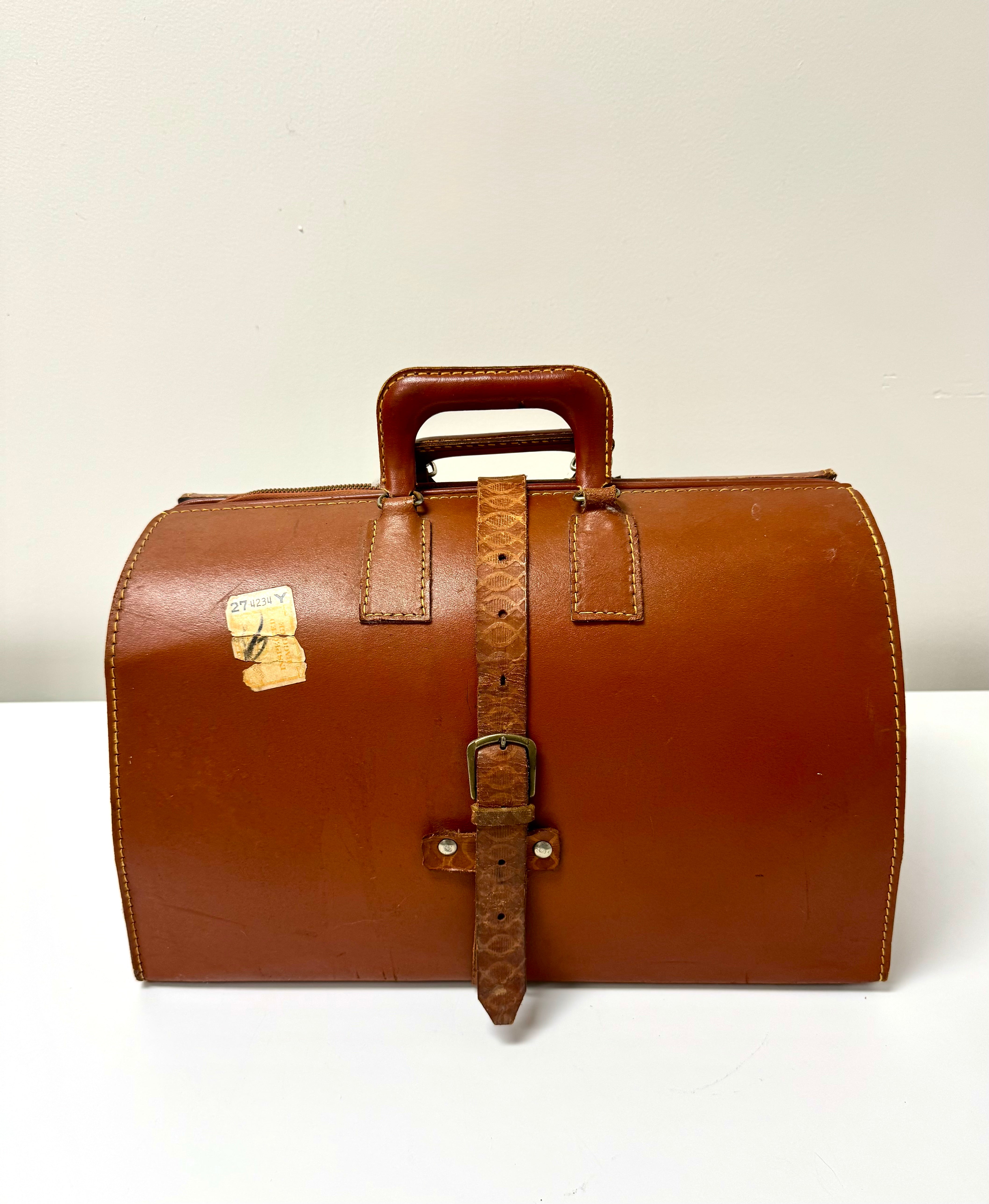 Vintage Leather Travel Satchel