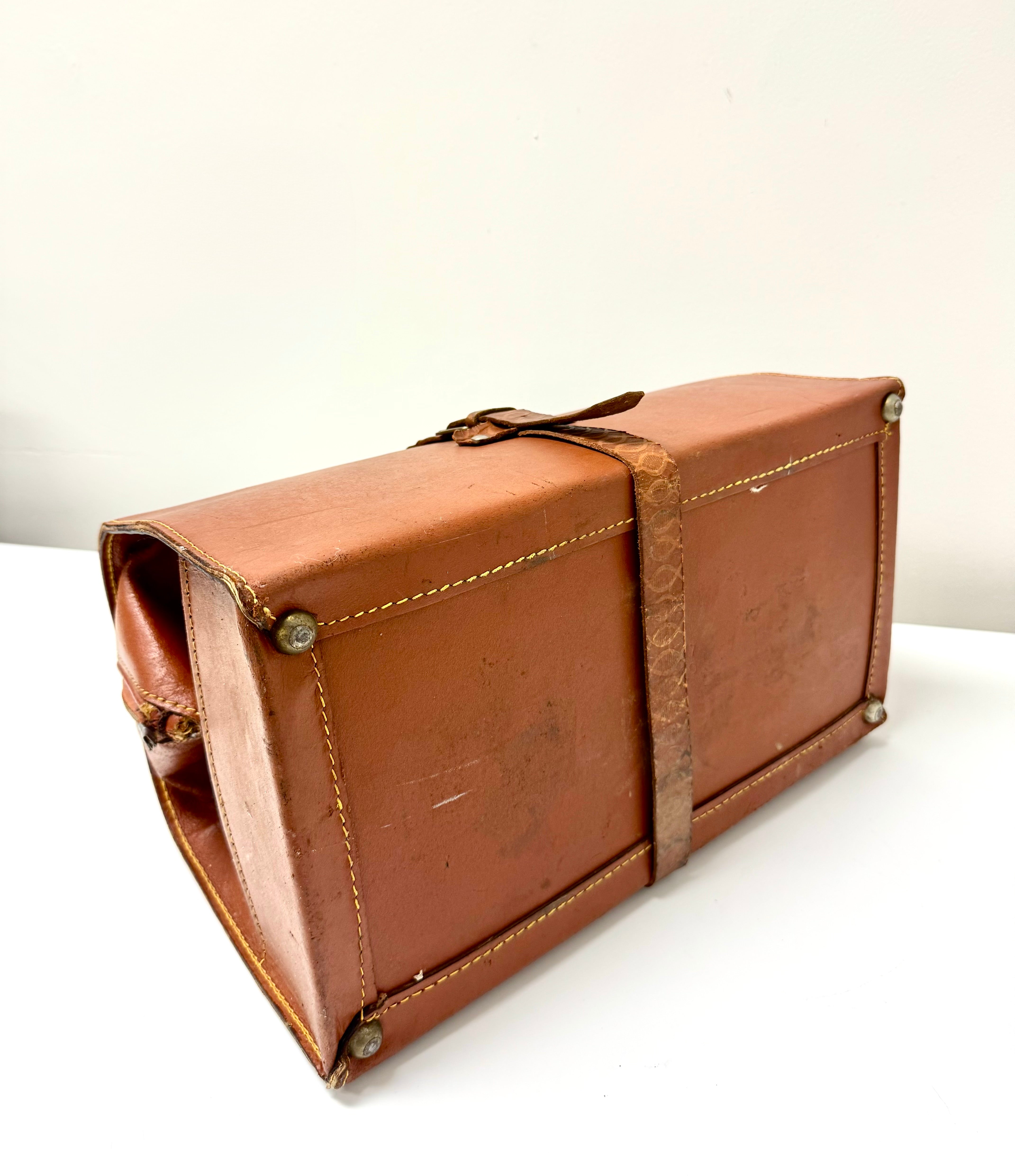 Vintage Leather Travel Satchel