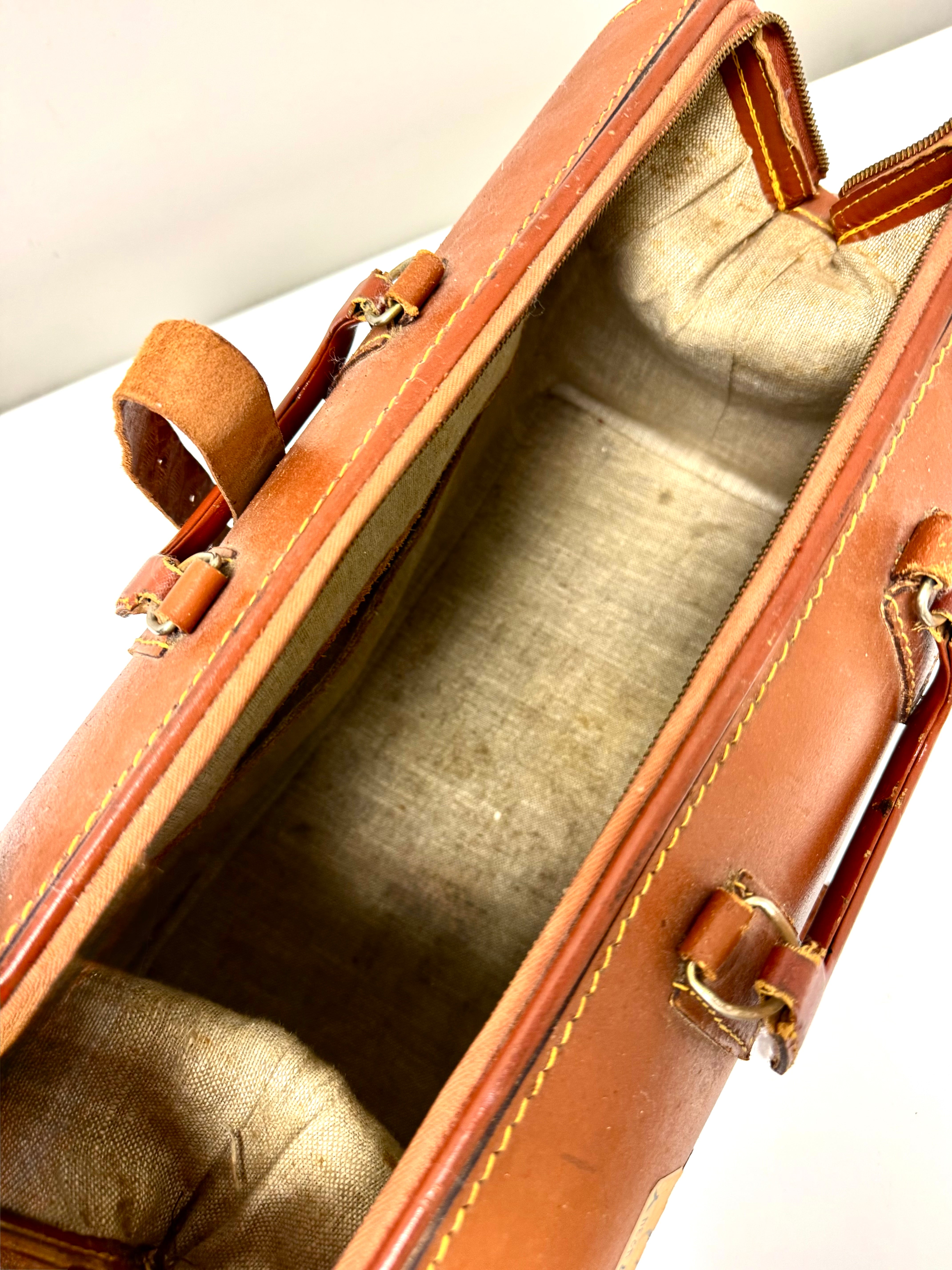 Vintage Leather Travel Satchel