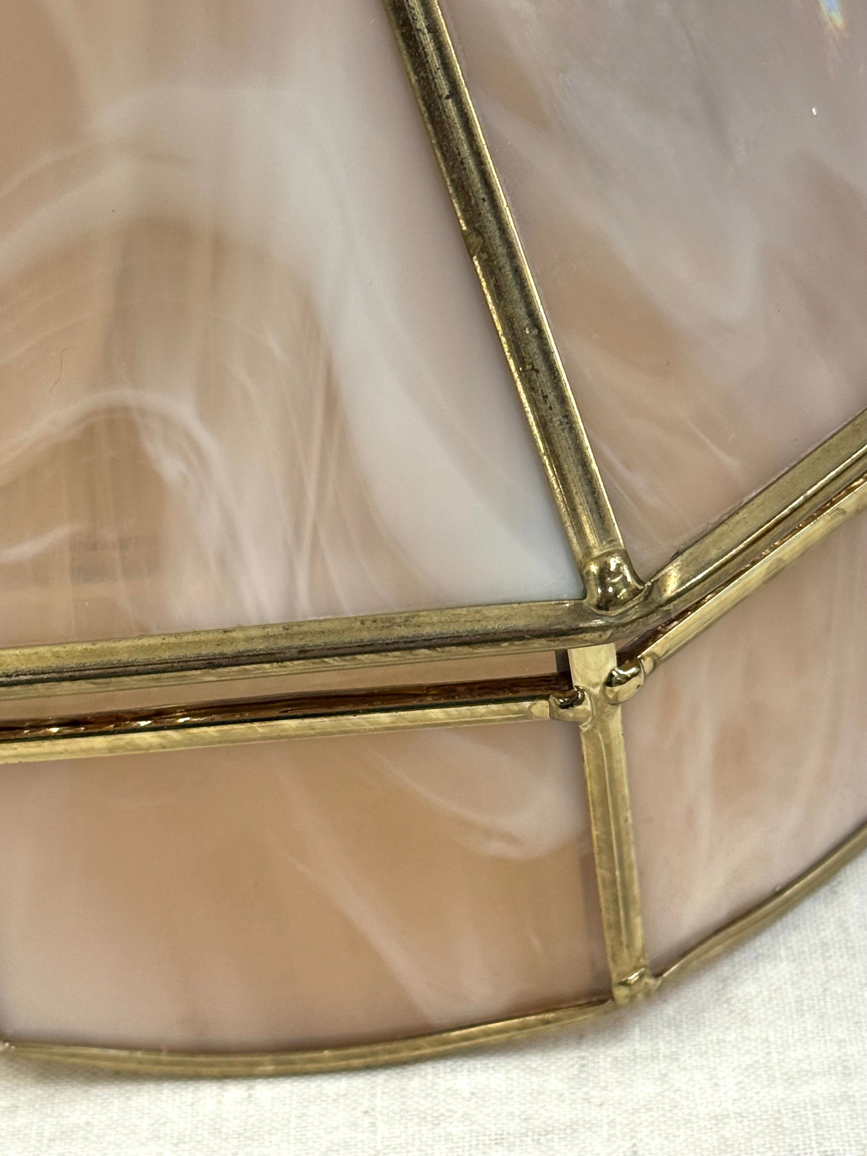 Vintage Pink Opal Glass Hanging Light