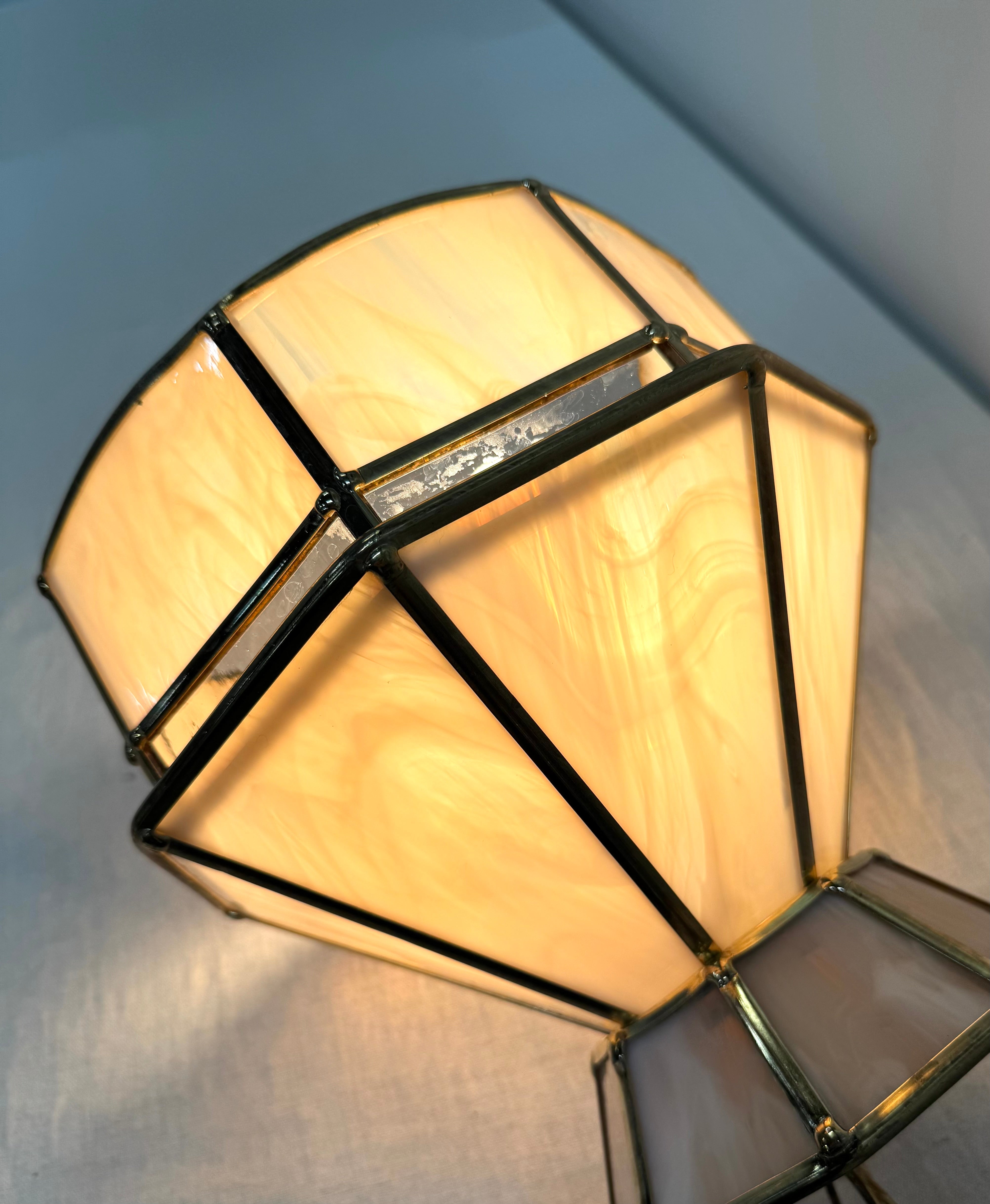 Vintage Pink Opal Glass Hanging Light