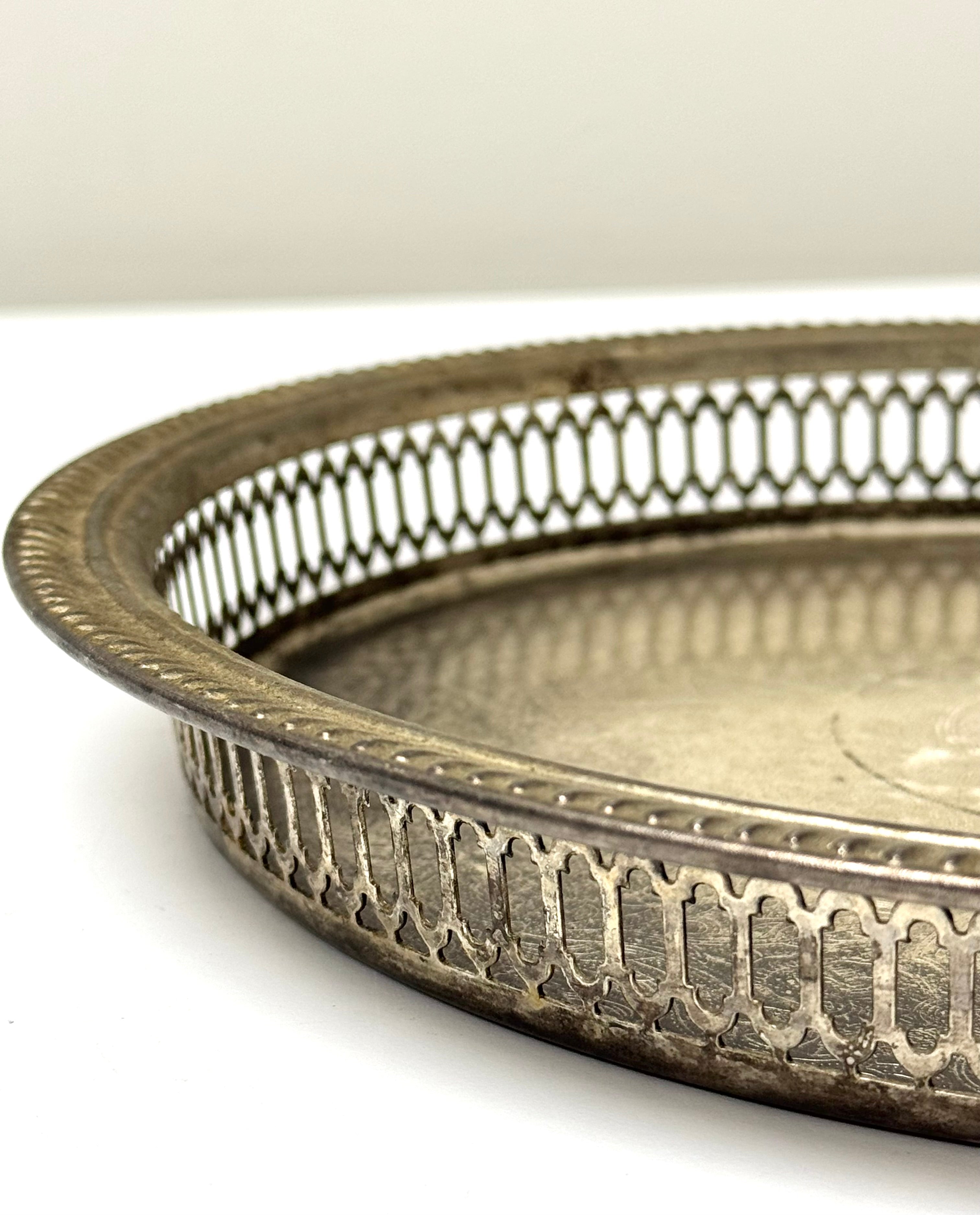 Old Silverplate Gallery Tray