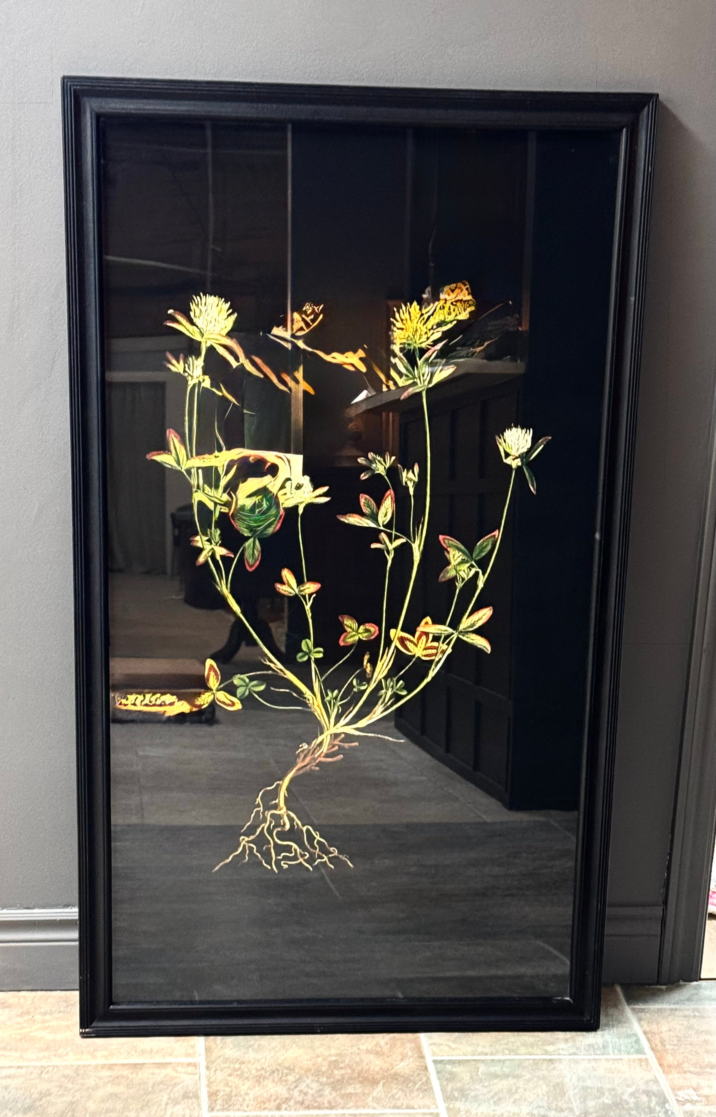Custom-framed Black Botanical
